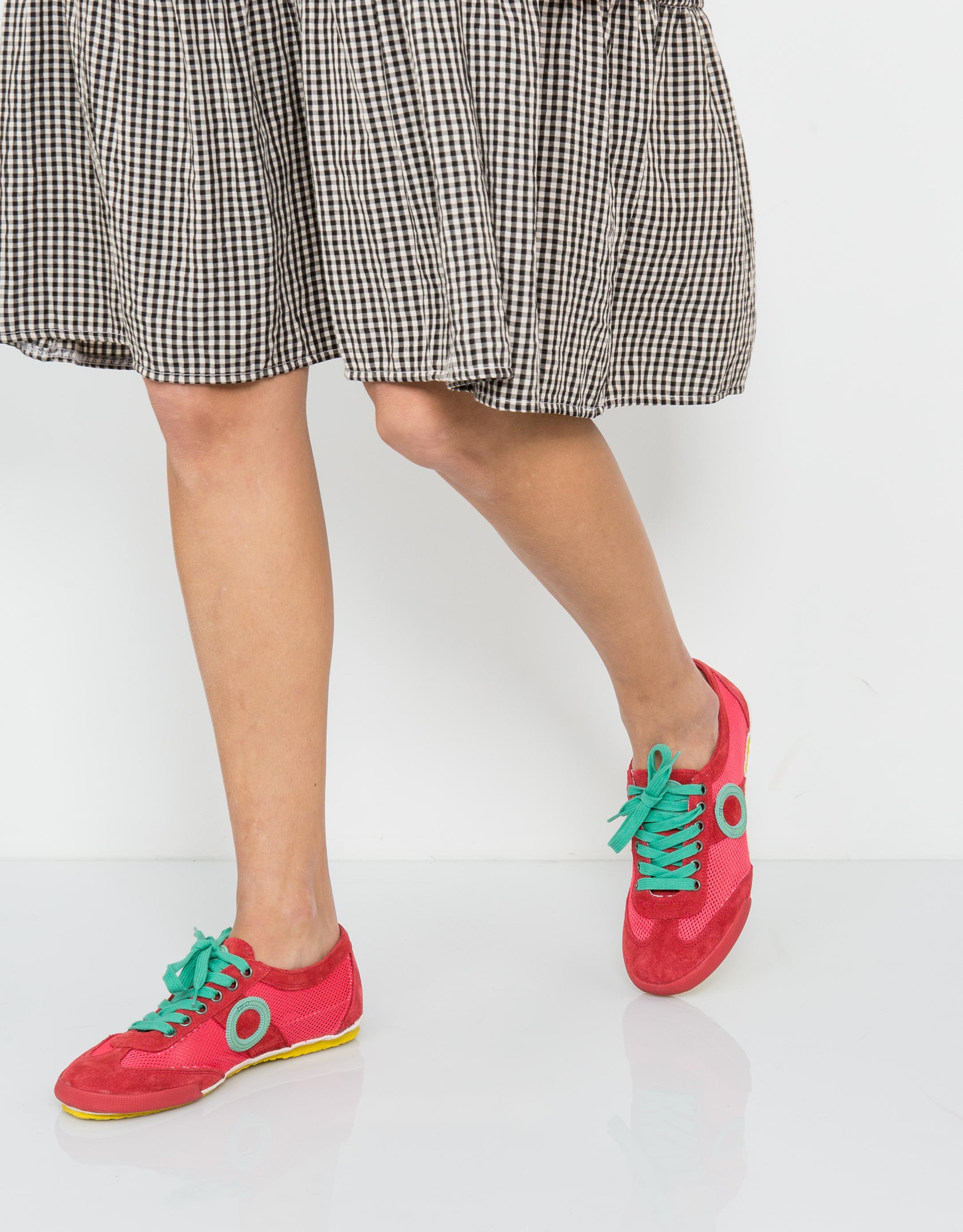 נעלי נשים - Aro - סניקרס JOANETA - אדום   ירוק3