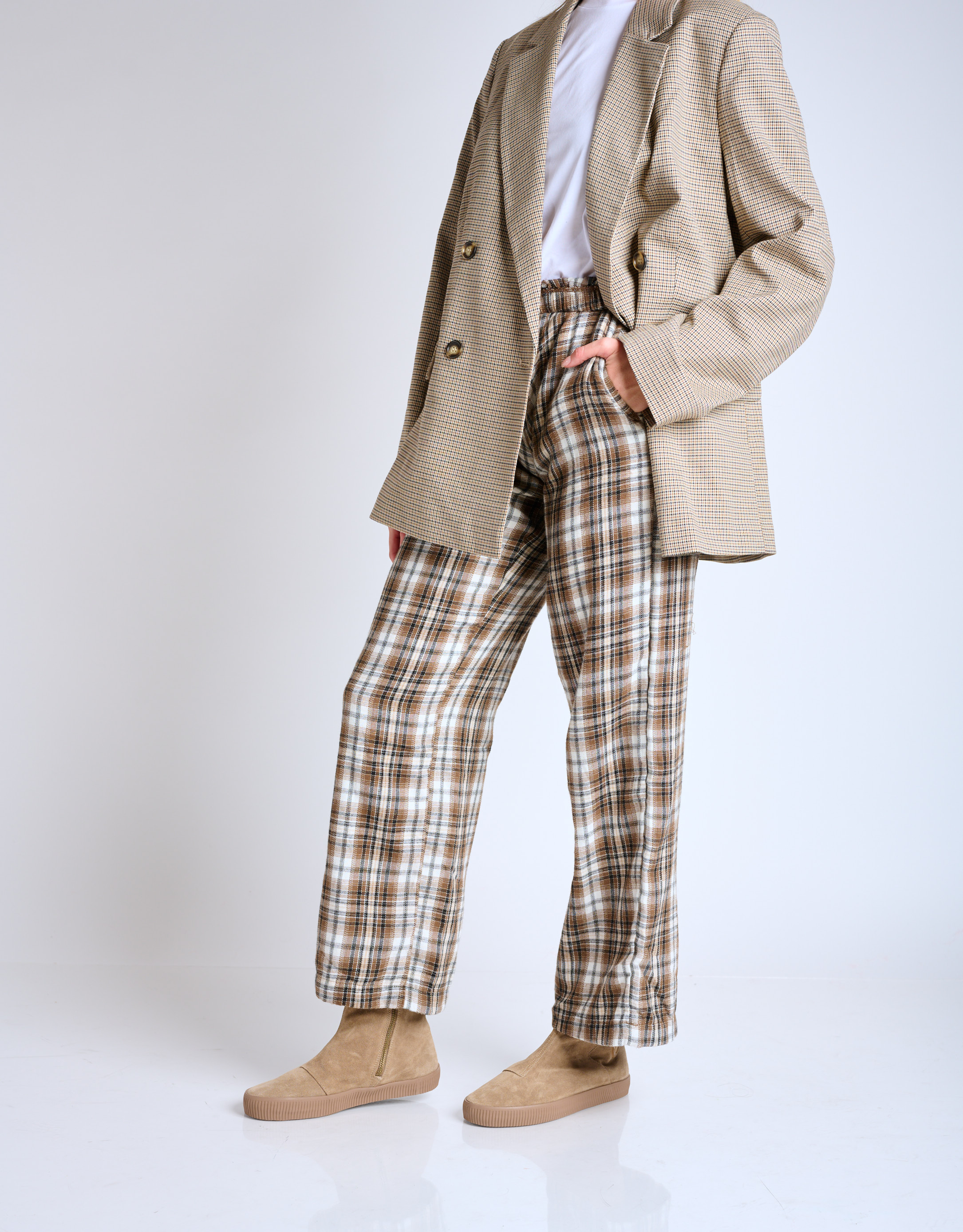 נעלי נשים - Aro - מגפני מעטפה מזמש NOELLE - חום בהיר3