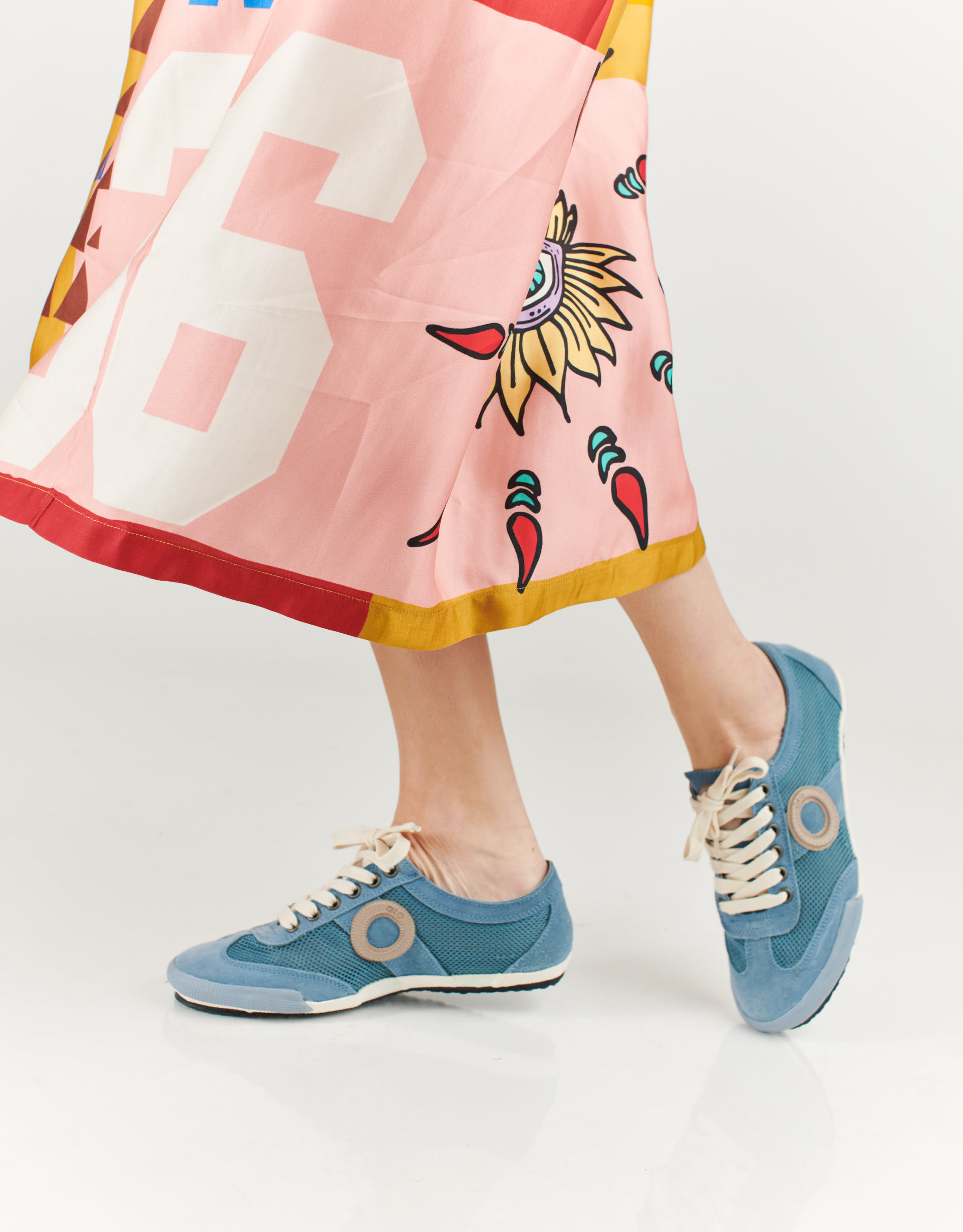 נעלי נשים - Aro - סניקרס JOANETA - כחול   אפור1