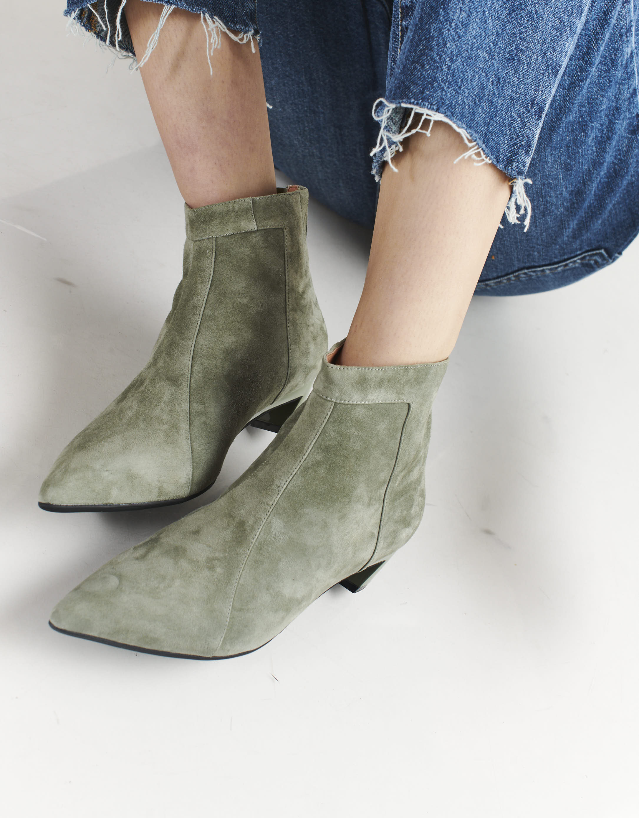 נעלי נשים - Jeffrey Campbell - מגפוני זמש MISTRESS - חאקי2