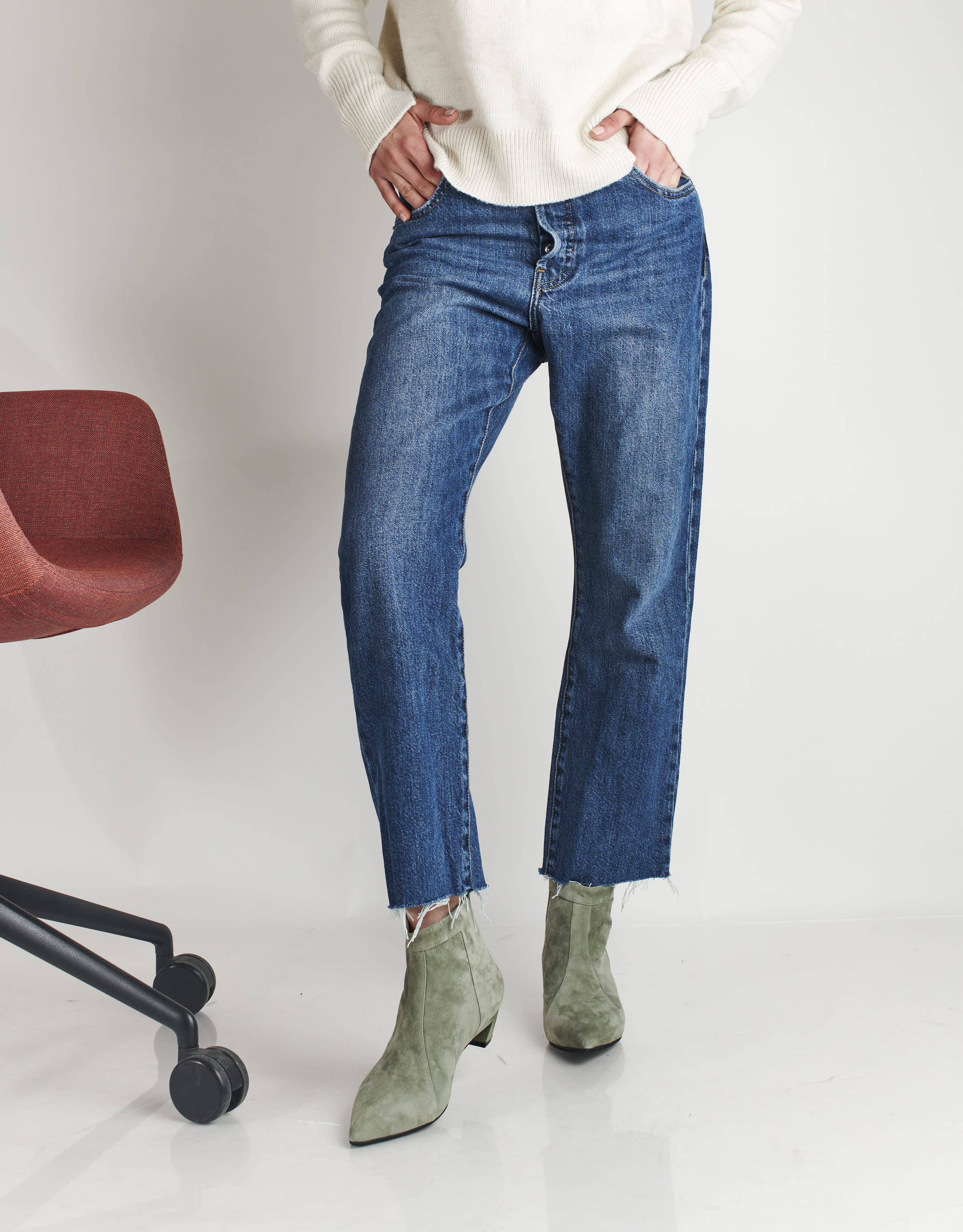 נעלי נשים - Jeffrey Campbell - מגפוני זמש MISTRESS - חאקי3