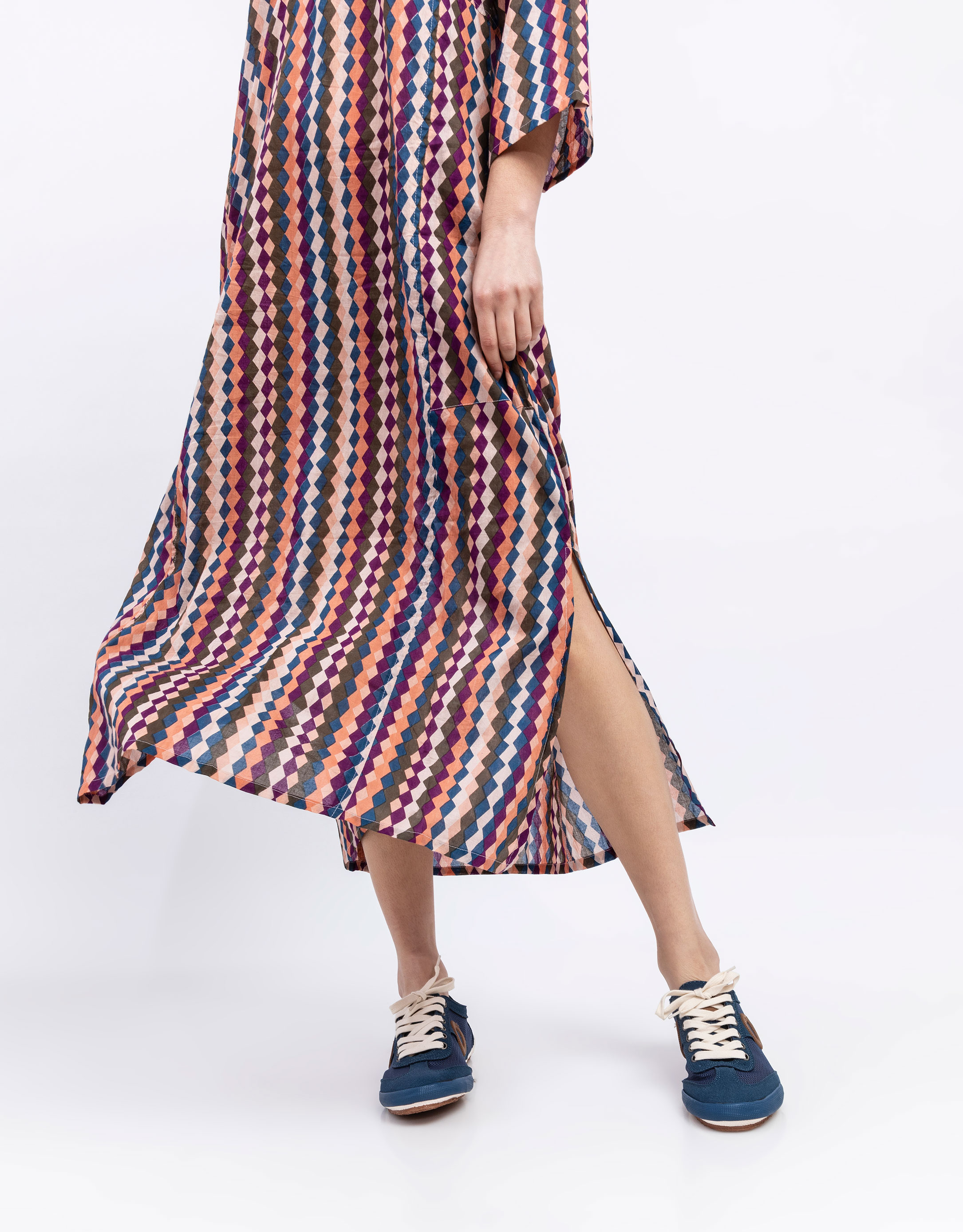 נעלי נשים - Aro - סניקרס JOANETA VEGAN - כחול   חום1