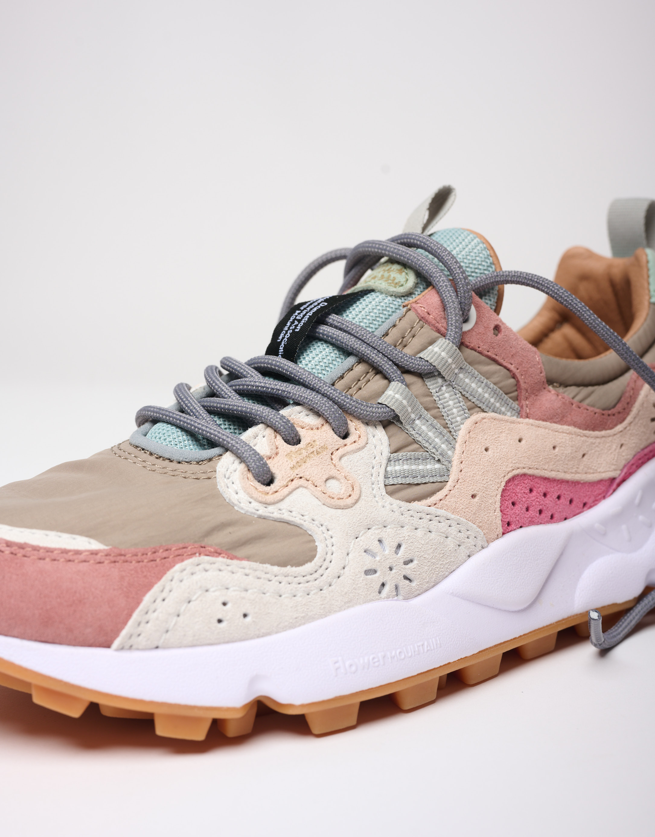 נעלי נשים - Flower Mountain - סניקרס YAMANO צבעוניות - אפור   ורוד2