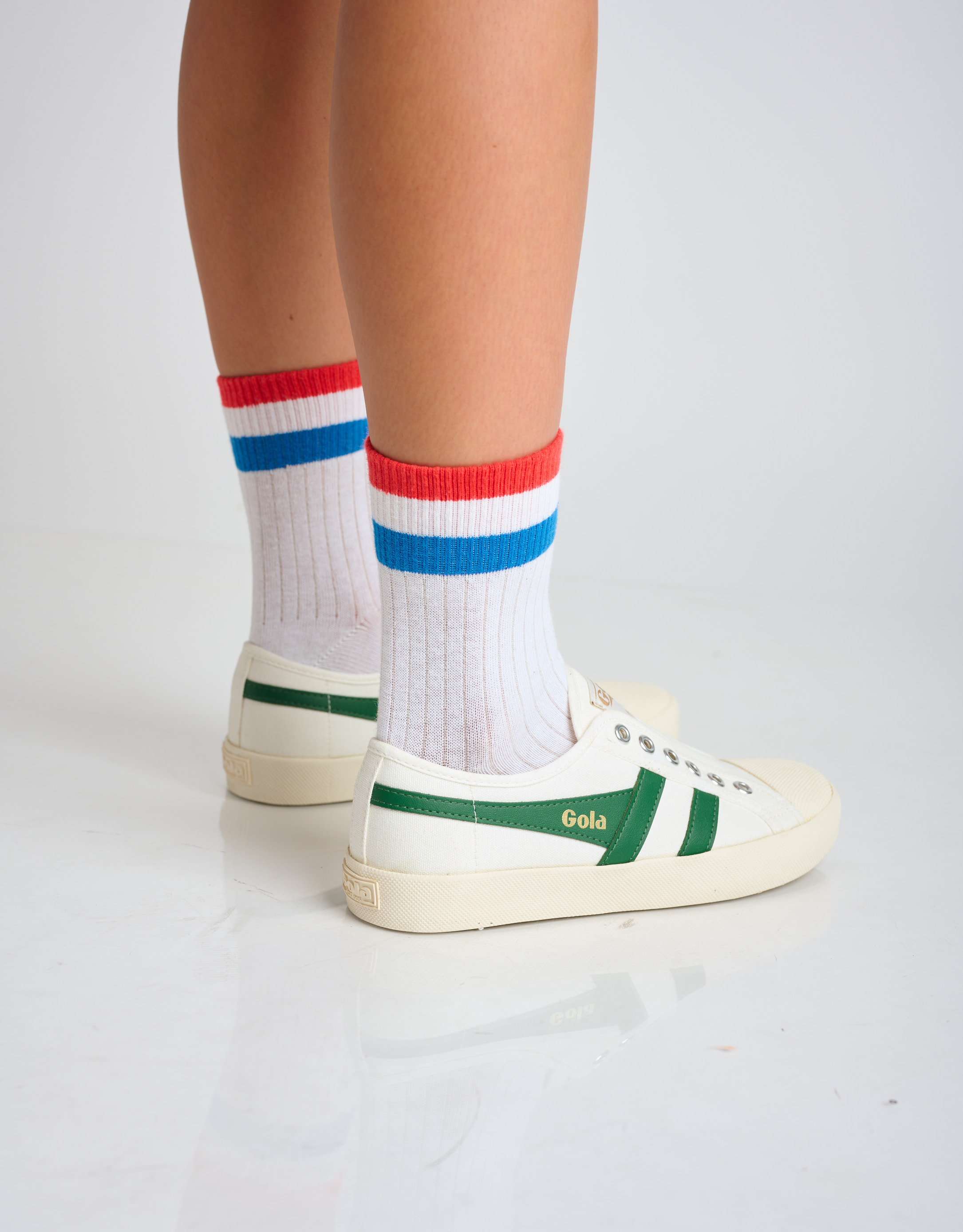 נעלי נשים - Gola - סניקרס COASTER SLIP - לבן   ירוק4