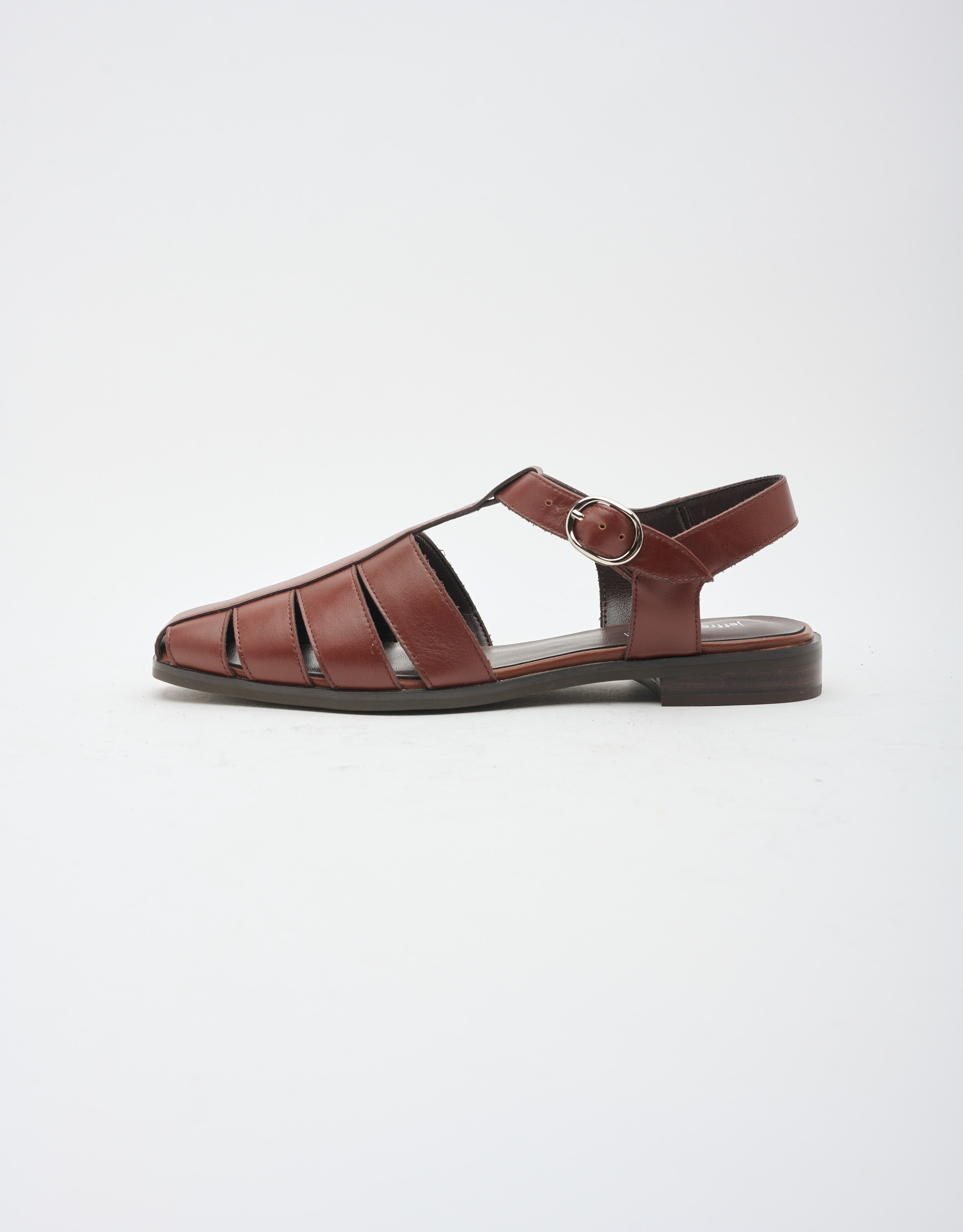 נעלי נשים - Jeffrey Campbell - סנדלי עור שטוחים LANDEN - חום4