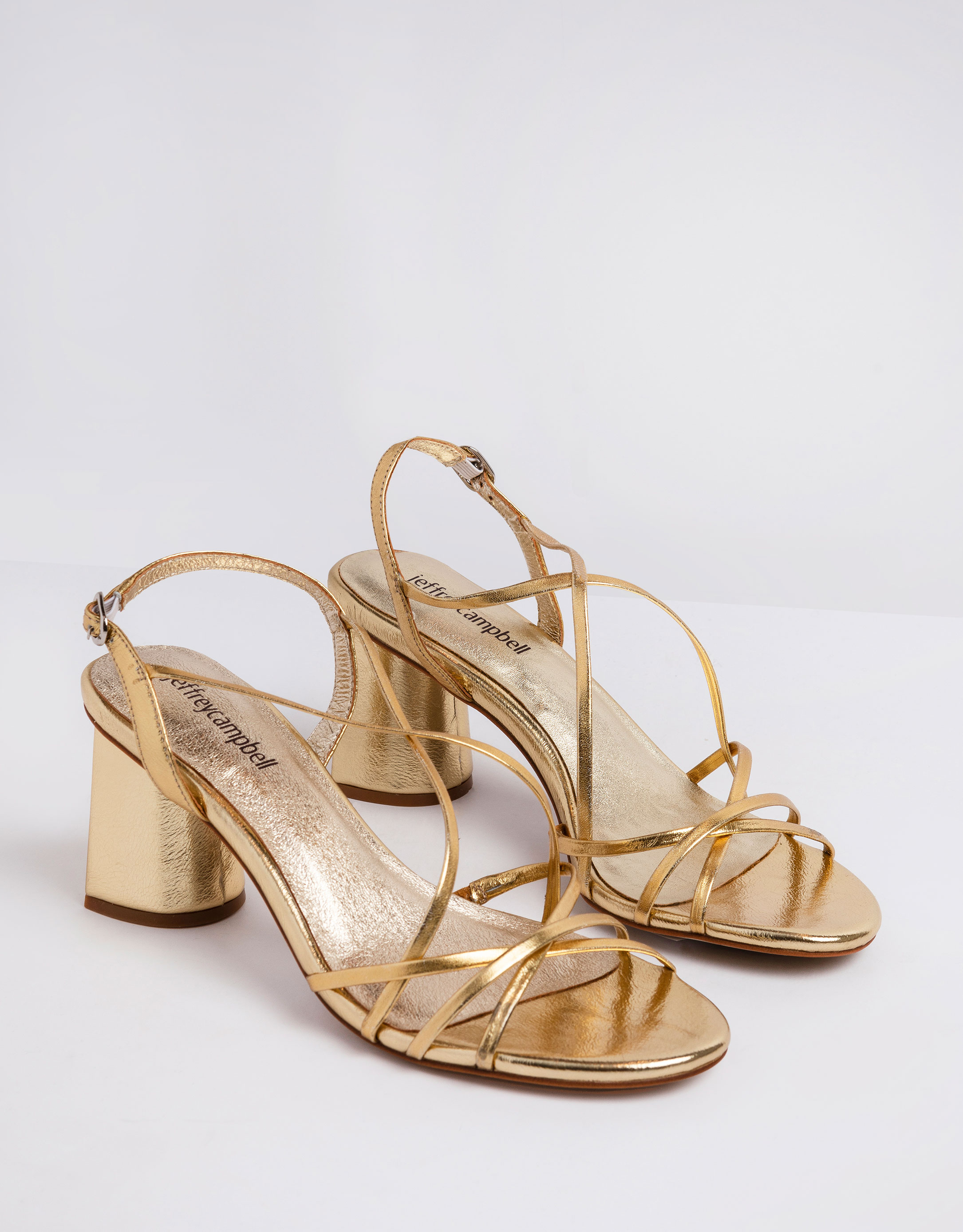 נעלי נשים - Jeffrey Campbell - סנדלי עקב MACRAME - זהב3