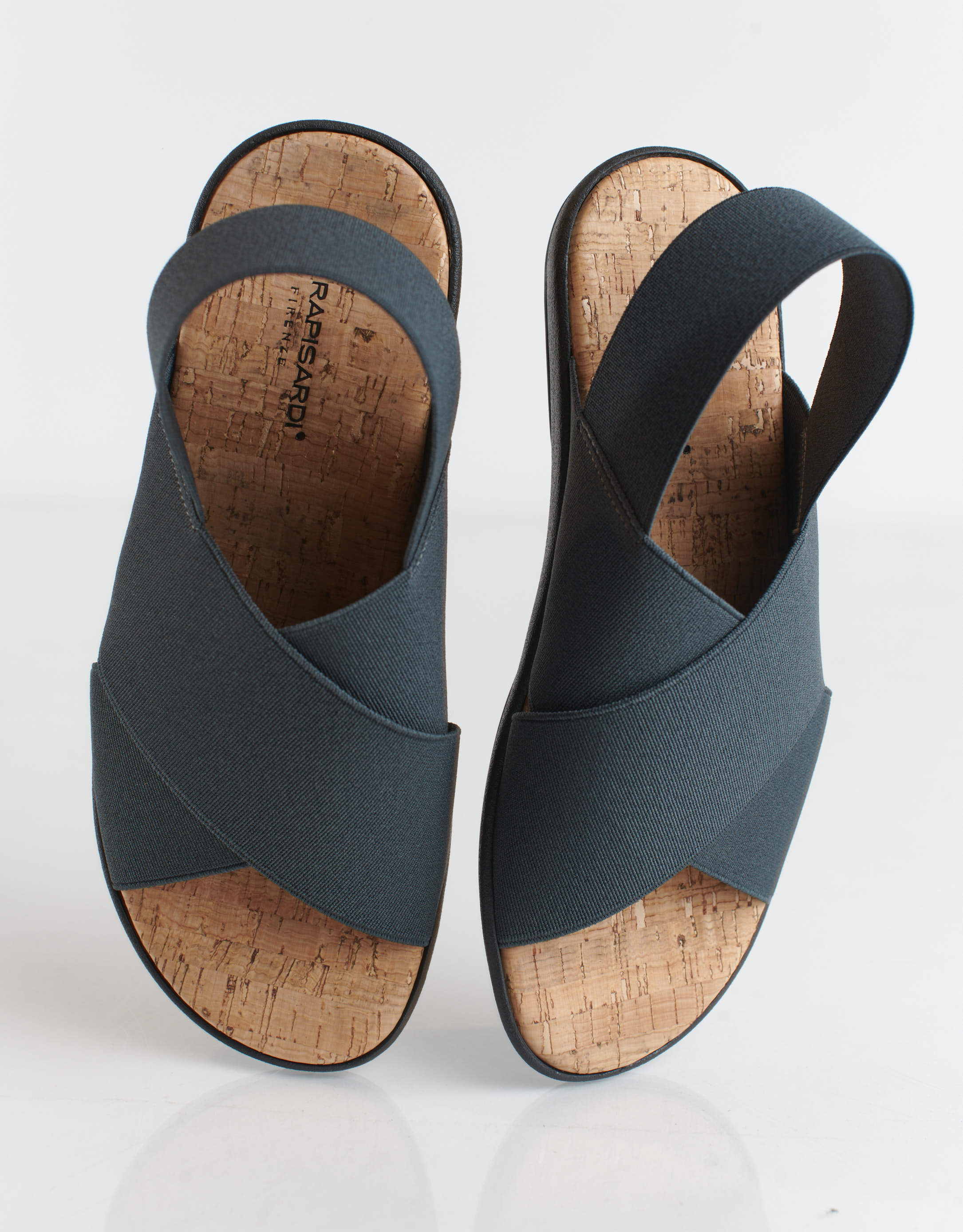 נעלי נשים - NR Rapisardi - סנדלי איקס שטוחים CRES - אפור כהה4