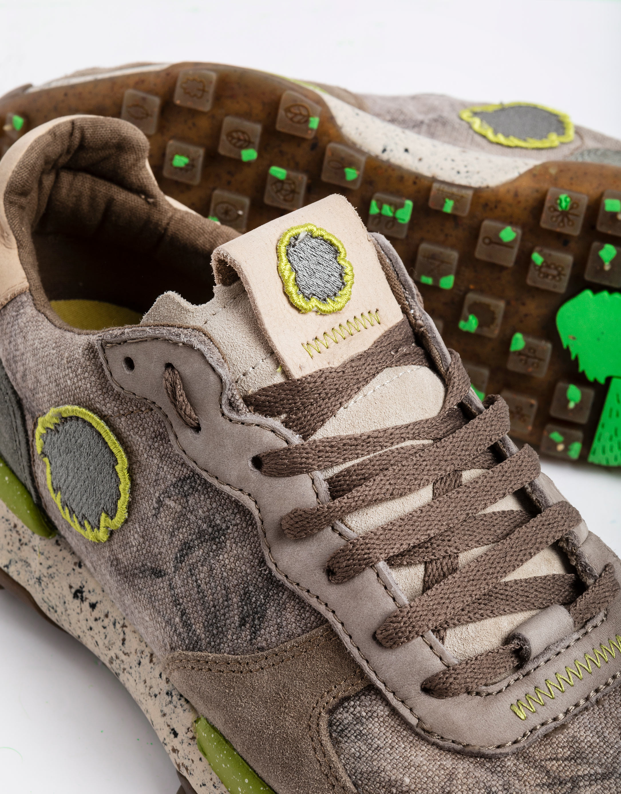 נעלי גברים - Satorisan - סניקרס בד CHACRONA - חום2