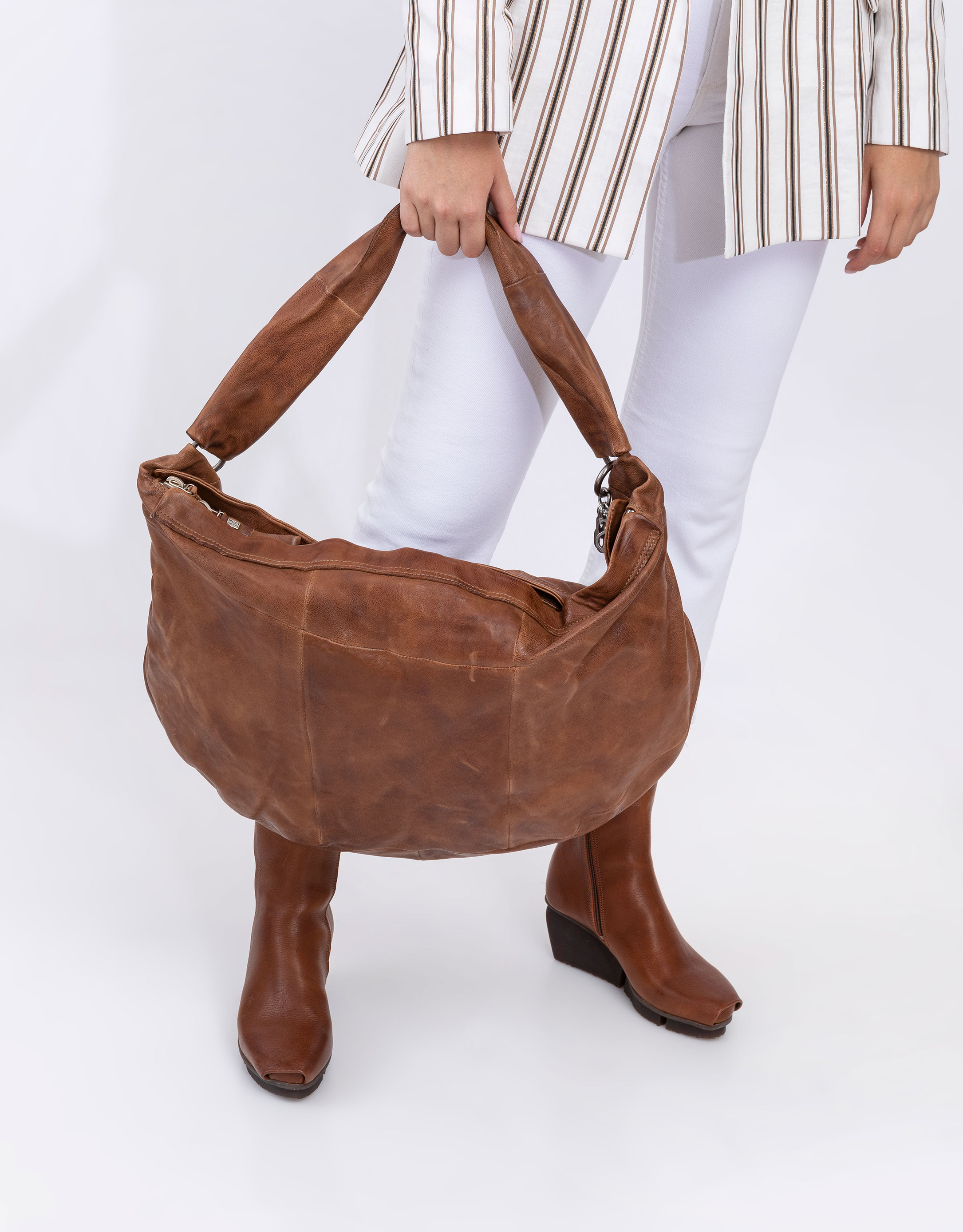 נעלי נשים - A.S. 98 - תיק צד גדול מעור - חום4