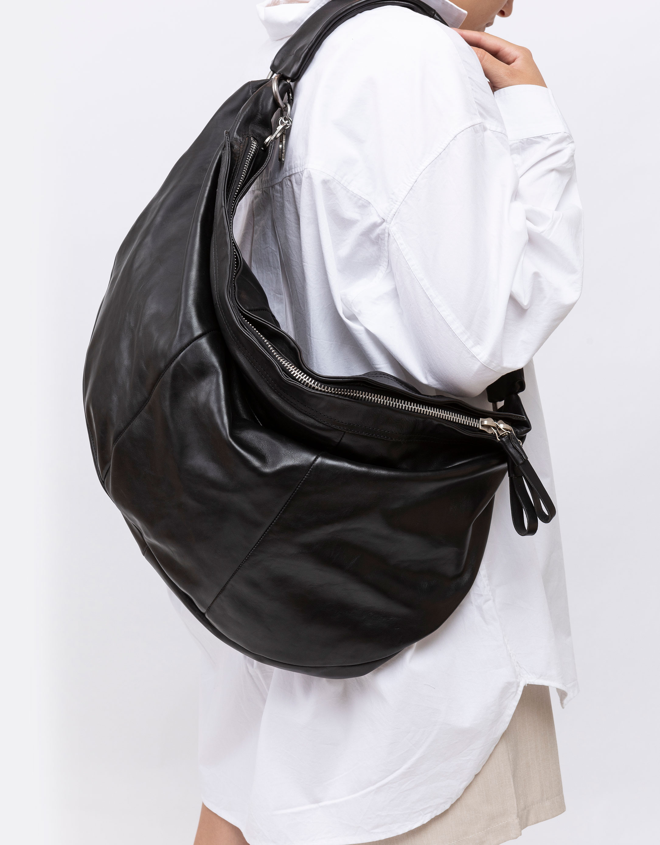 נעלי נשים - A.S. 98 - תיק צד גדול מעור - שחור4