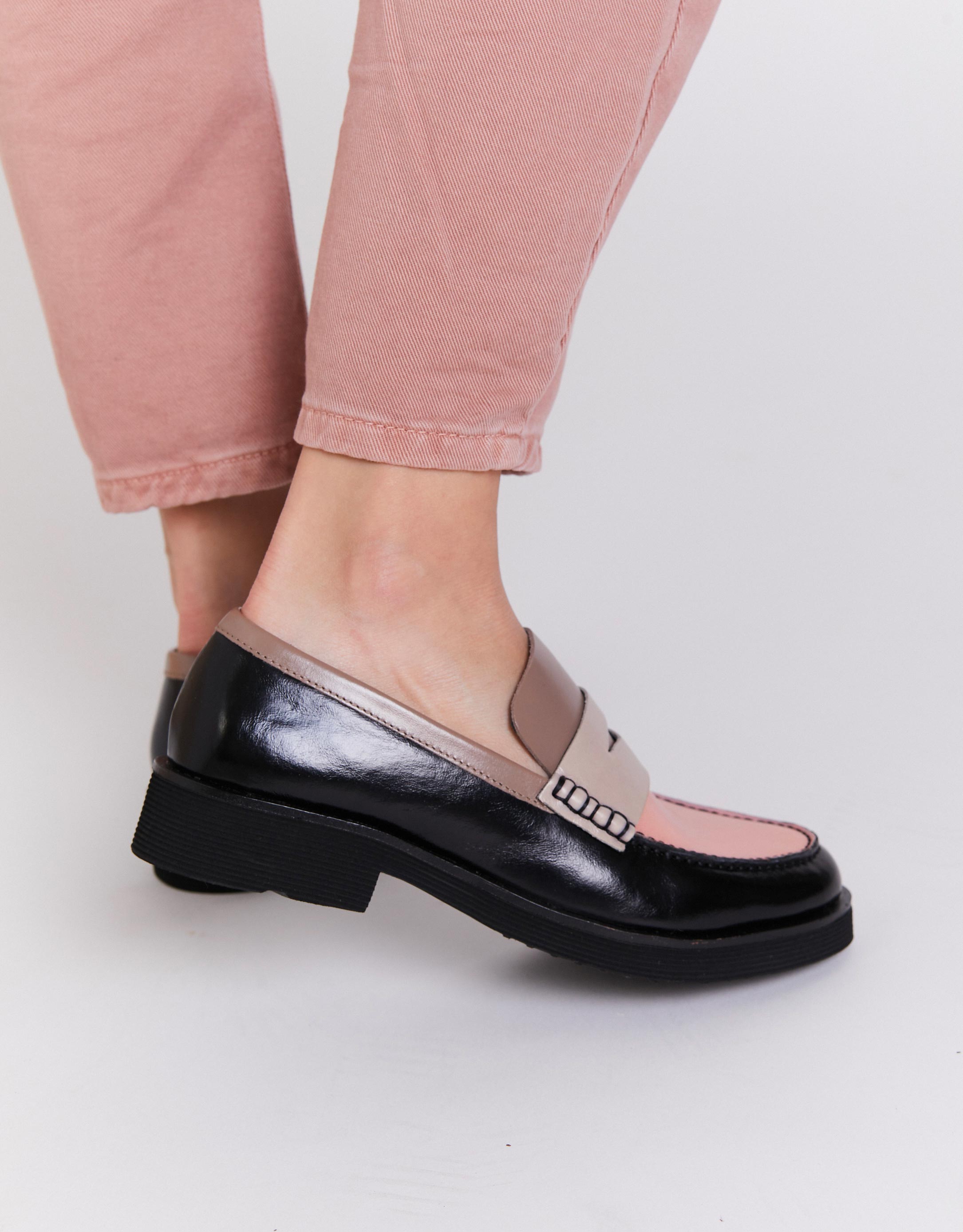 נעלי נשים - Jeffrey Campbell - מוקסינים צבעונים LENNA - שחור אפור3