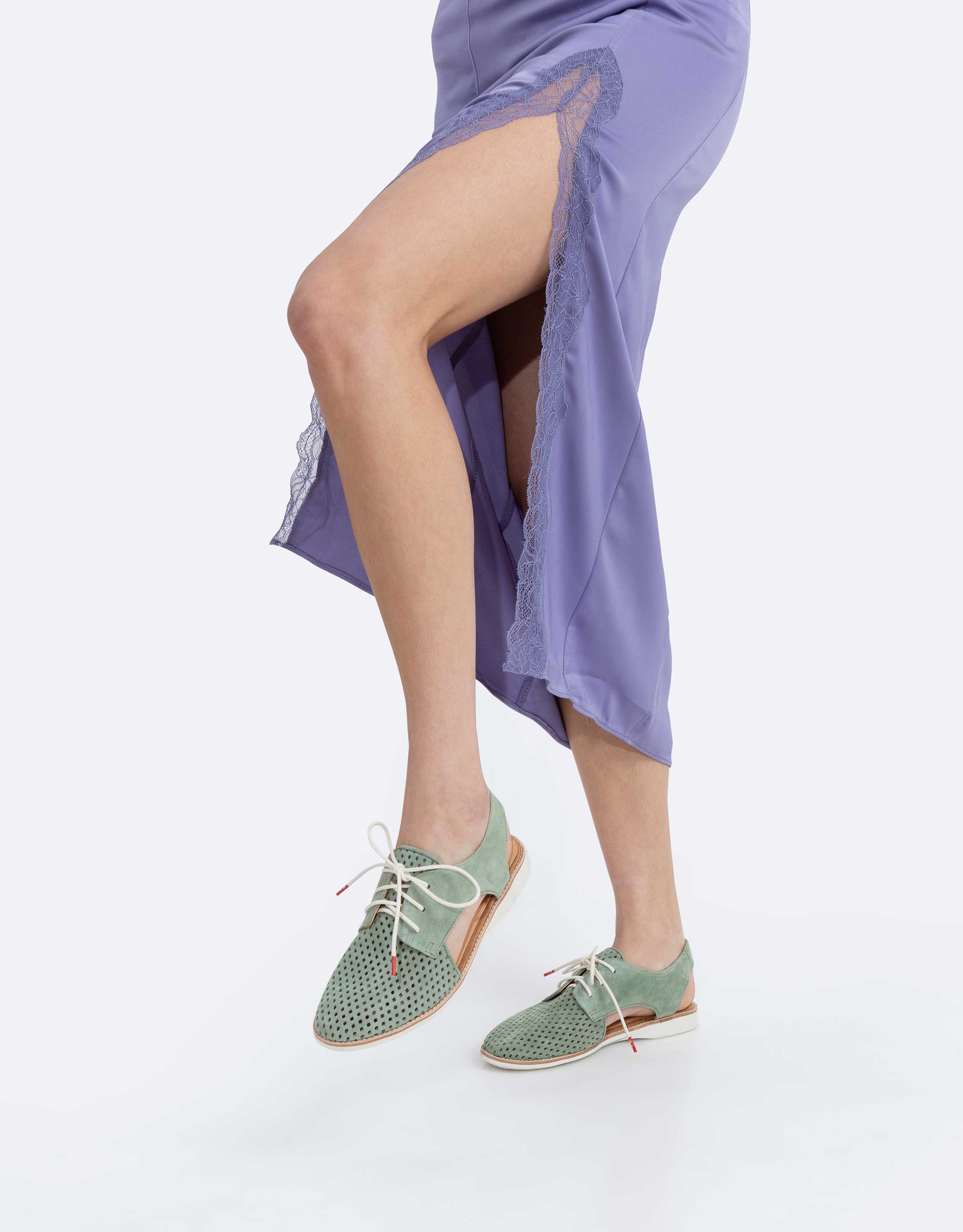 נעלי נשים - Rollie - סנדלי זמש SLINGBACK  PUNC - מנטה2