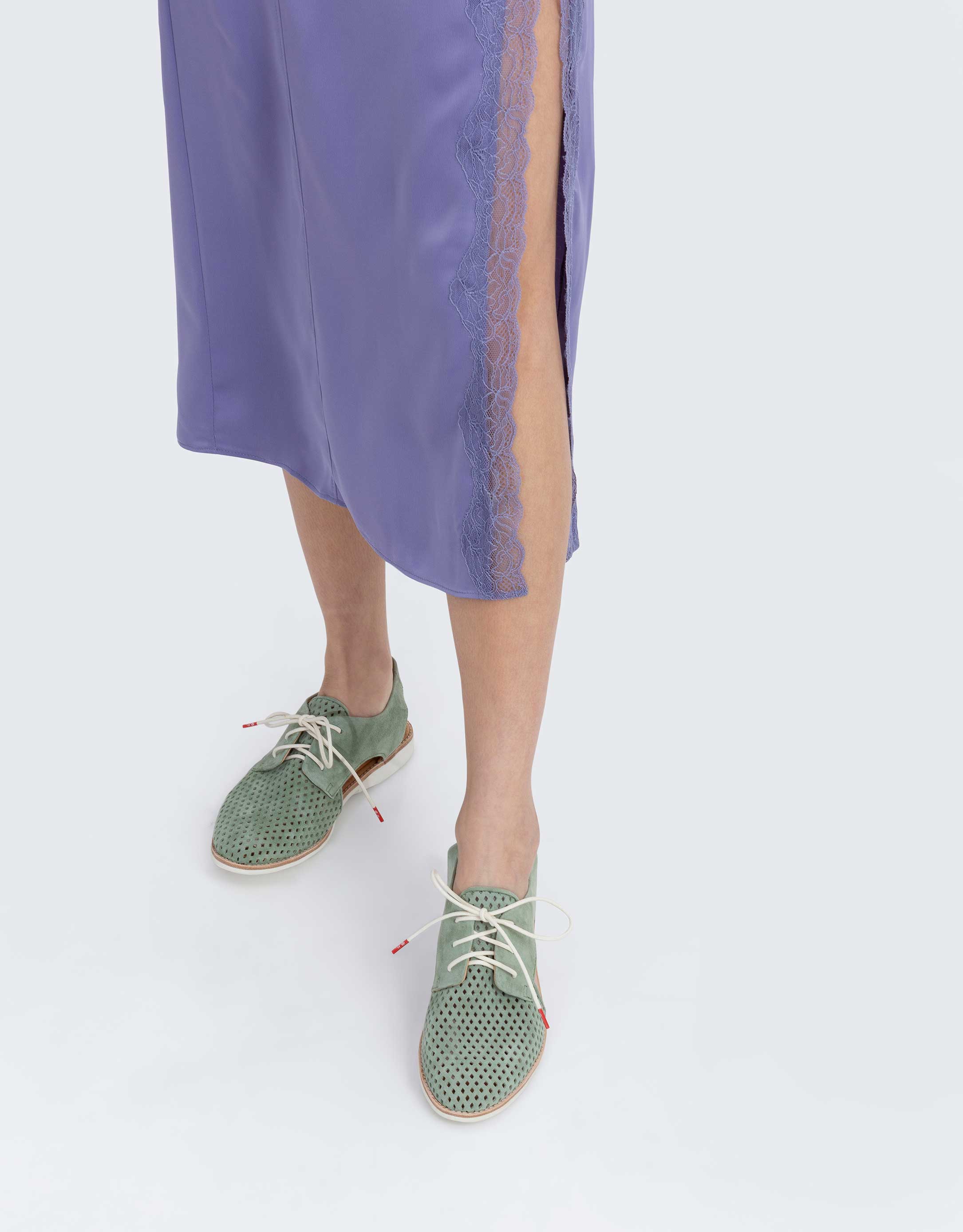 נעלי נשים - Rollie - סנדלי זמש SLINGBACK  PUNC - מנטה4