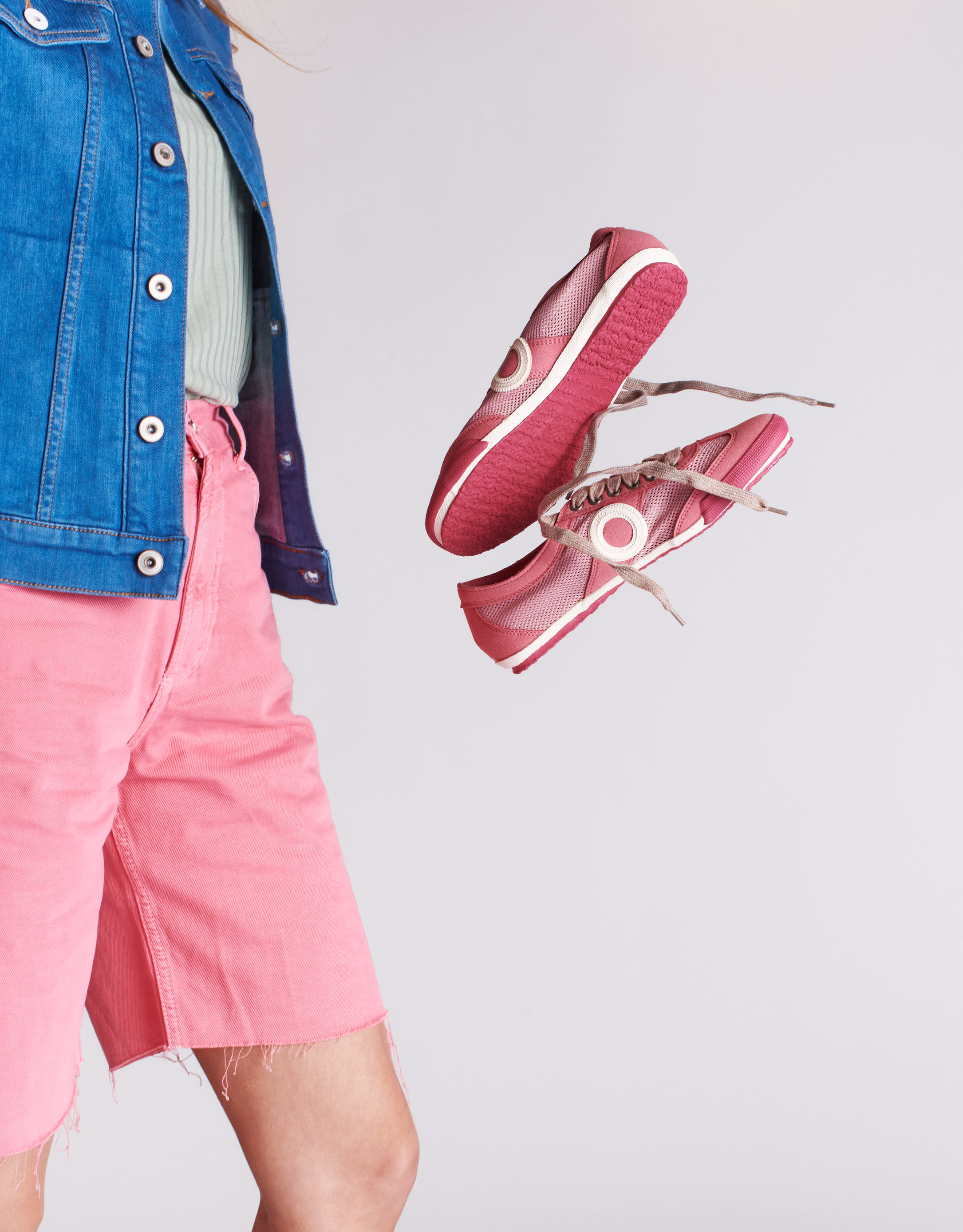 נעלי נשים - Aro - סניקרס JOANETA VEGAN - ורוד   לבן