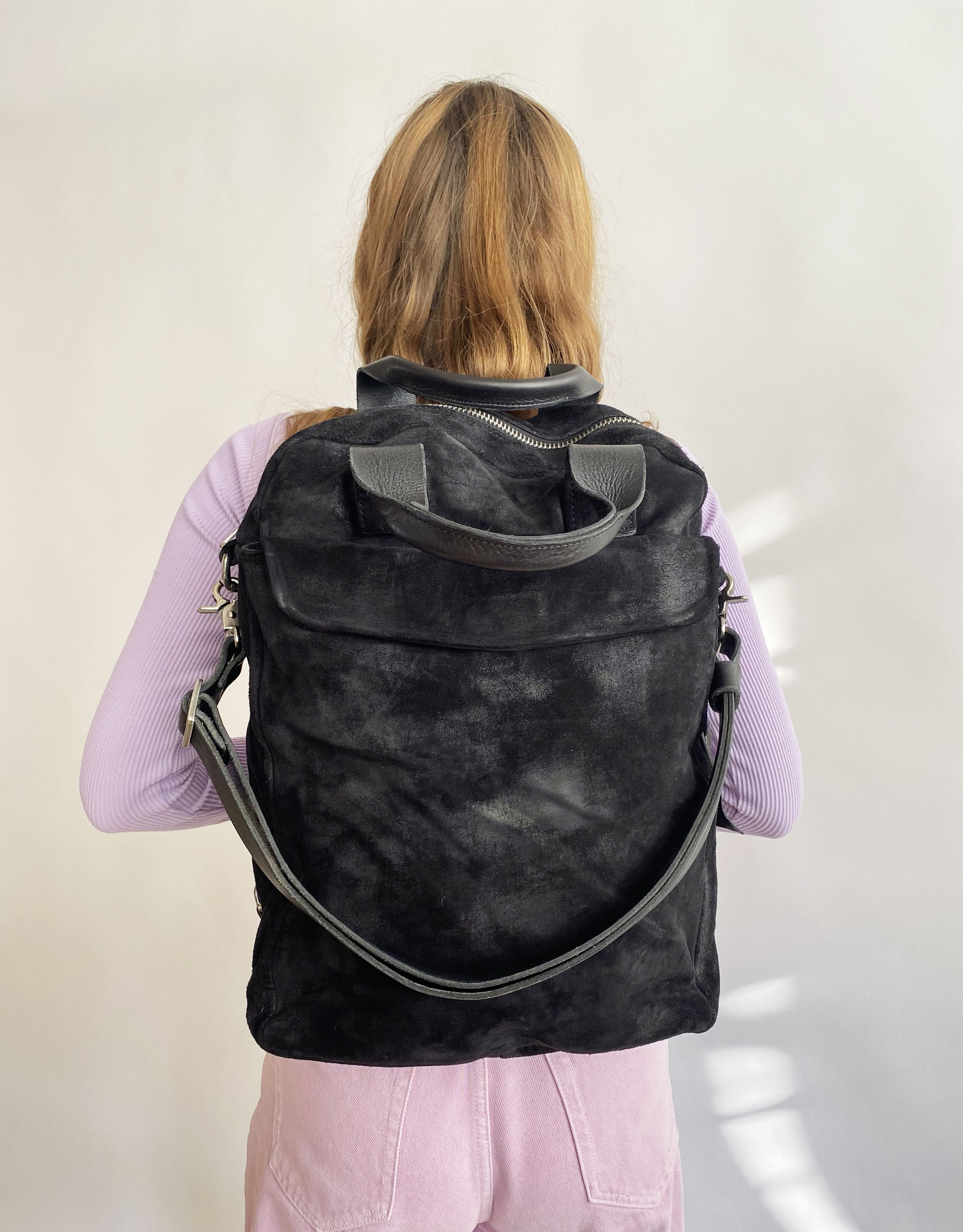 A.S. 98 - תיק גב/צד מעור LUCA - שחור4