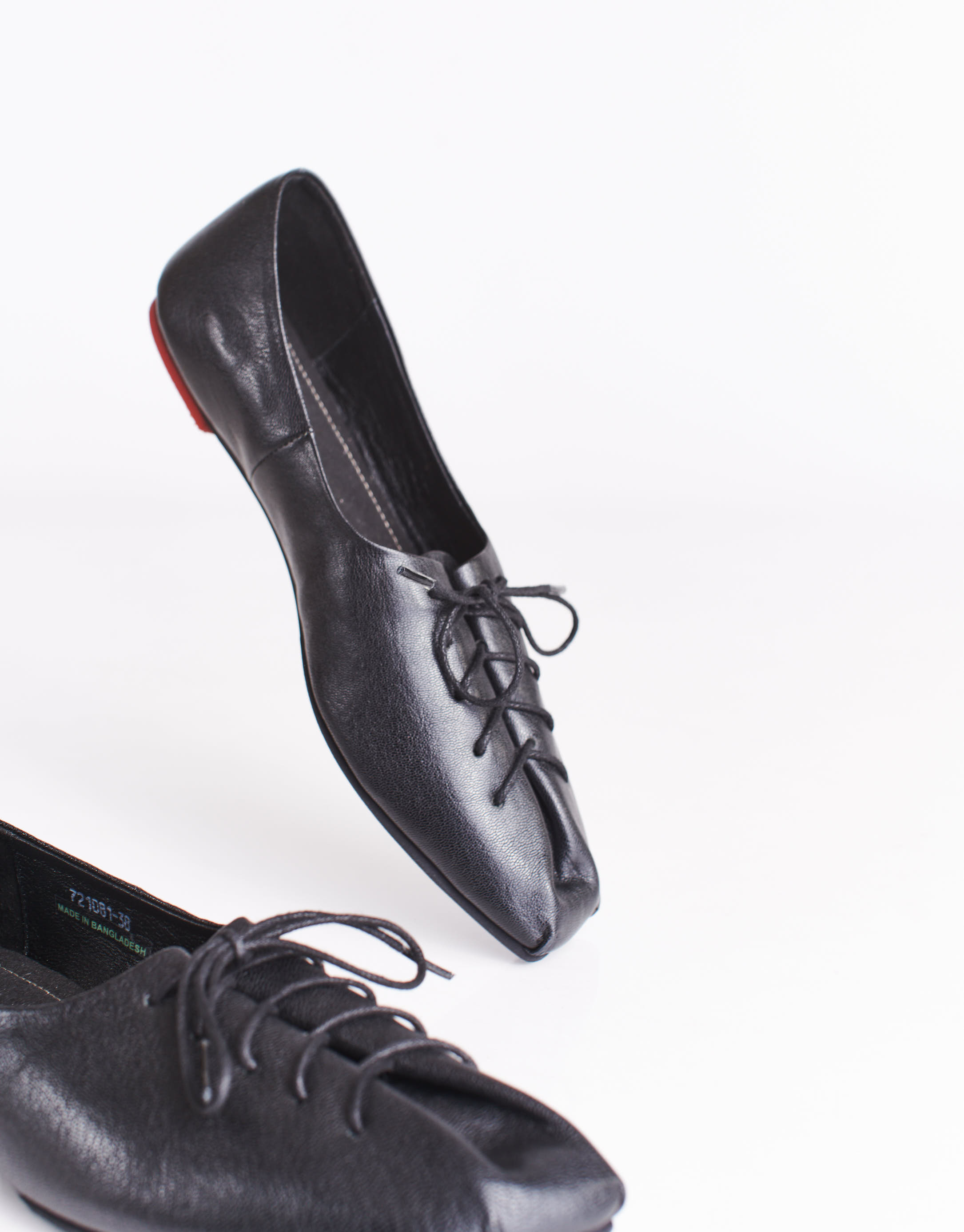 נעלי נשים - Yuko Imanishi - נעלי עור שטוחות KOTONE - שחור4