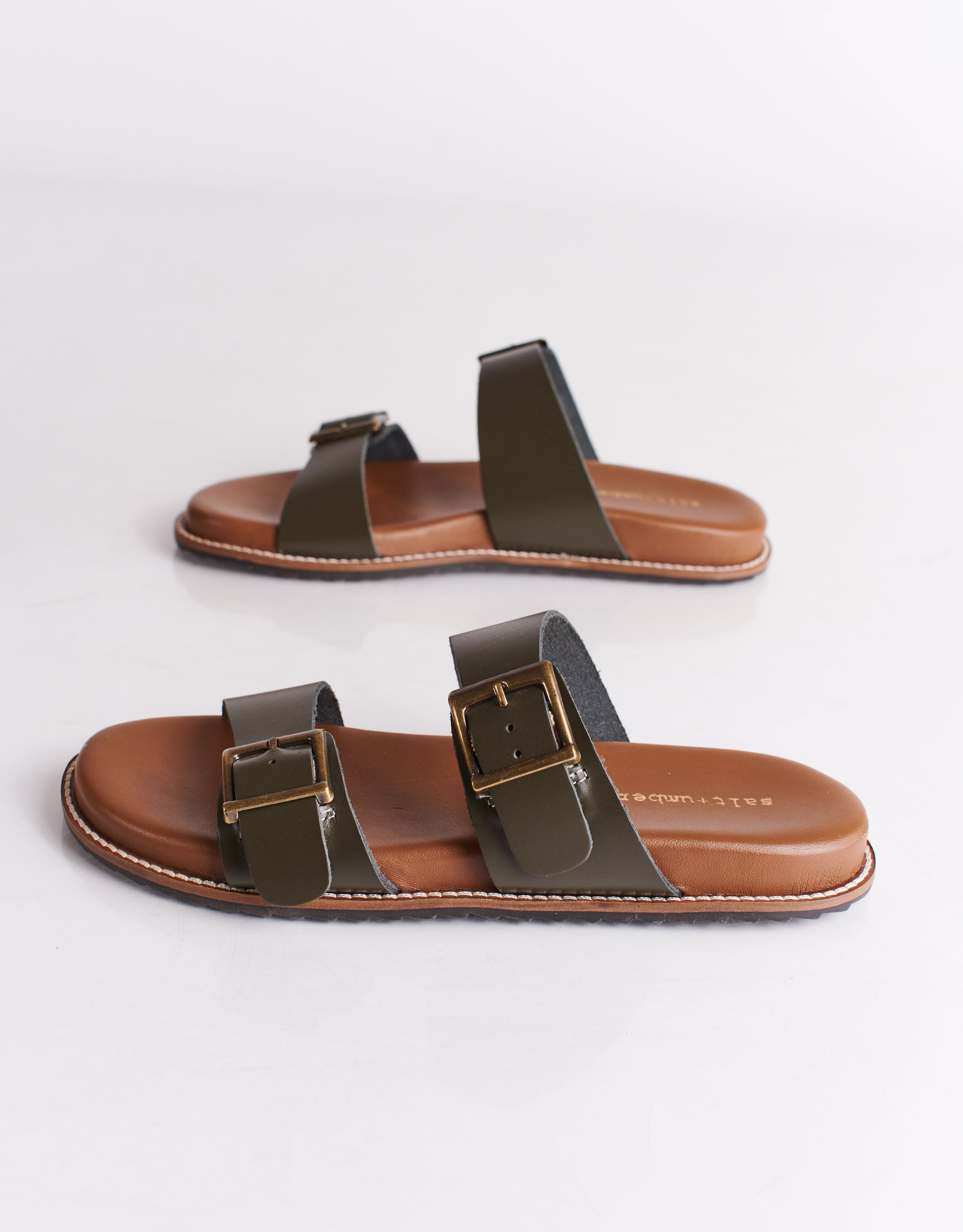 נעלי נשים - Salt+Umber - כפכפי עור ENID - ירוק2