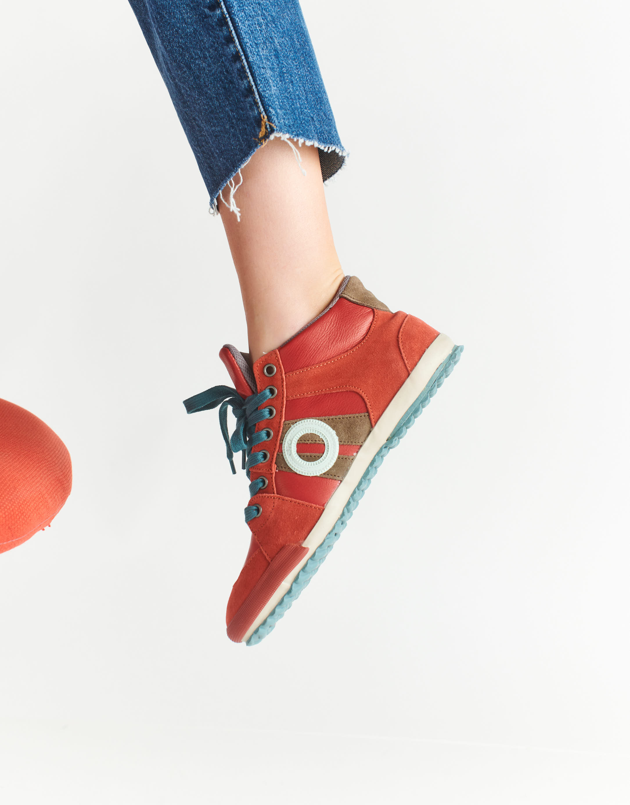 נעלי נשים - Aro - סניקרס גבוהות מעור IDO - אדום3