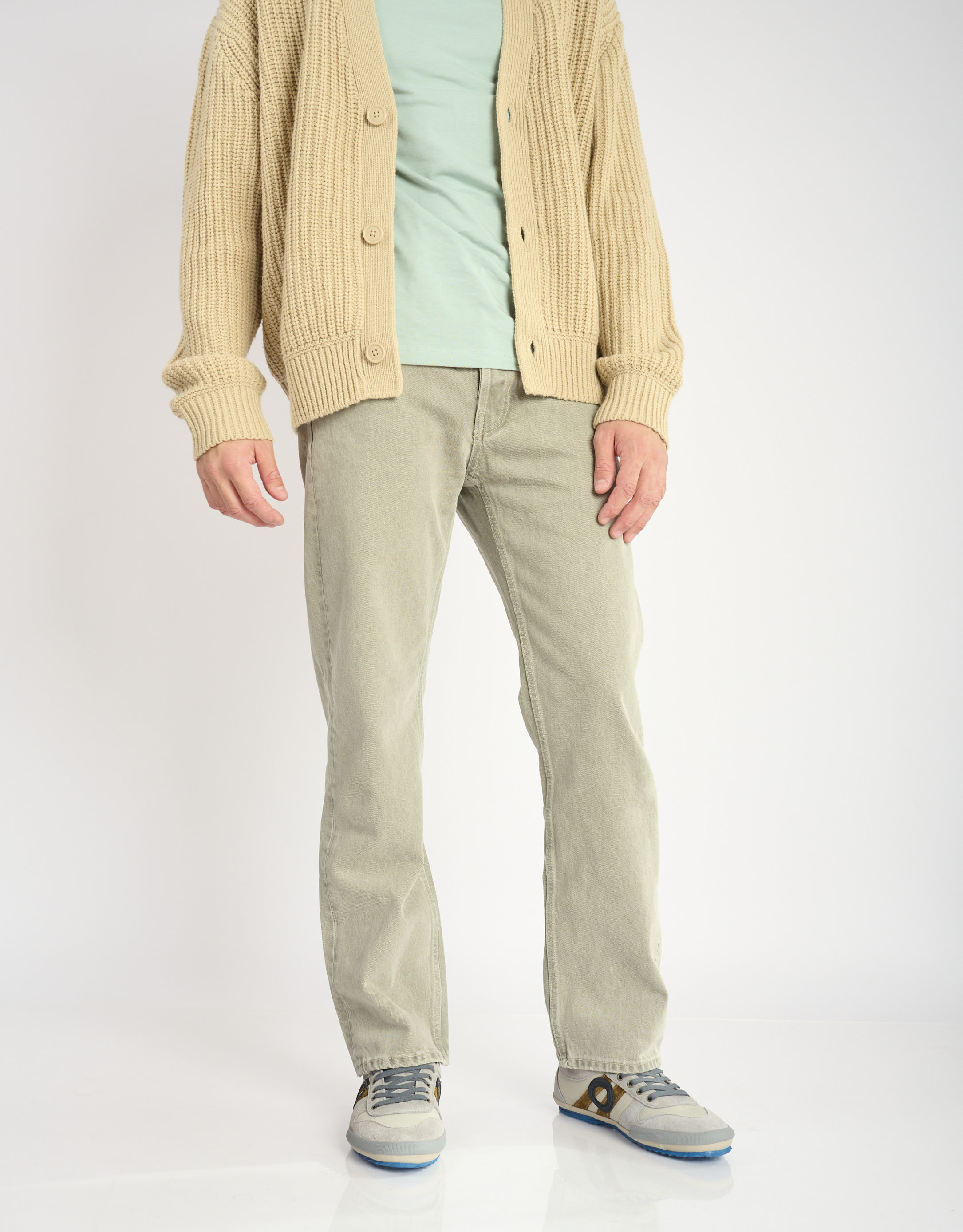 נעלי גברים - Aro - סניקרס עור IDO - אפור בהיר3