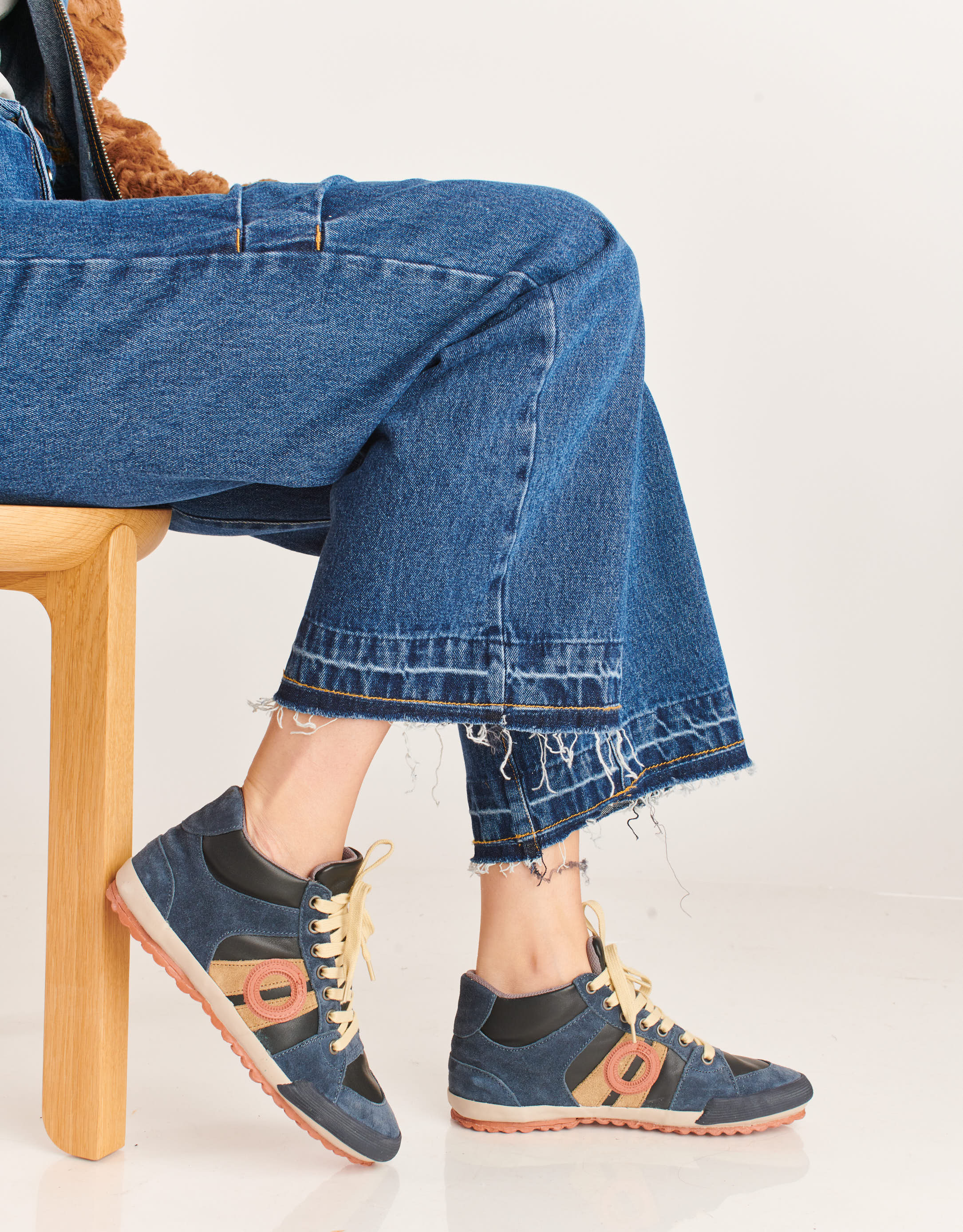 נעלי נשים - Aro - סניקרס גבוהות מעור IDO - כחול4