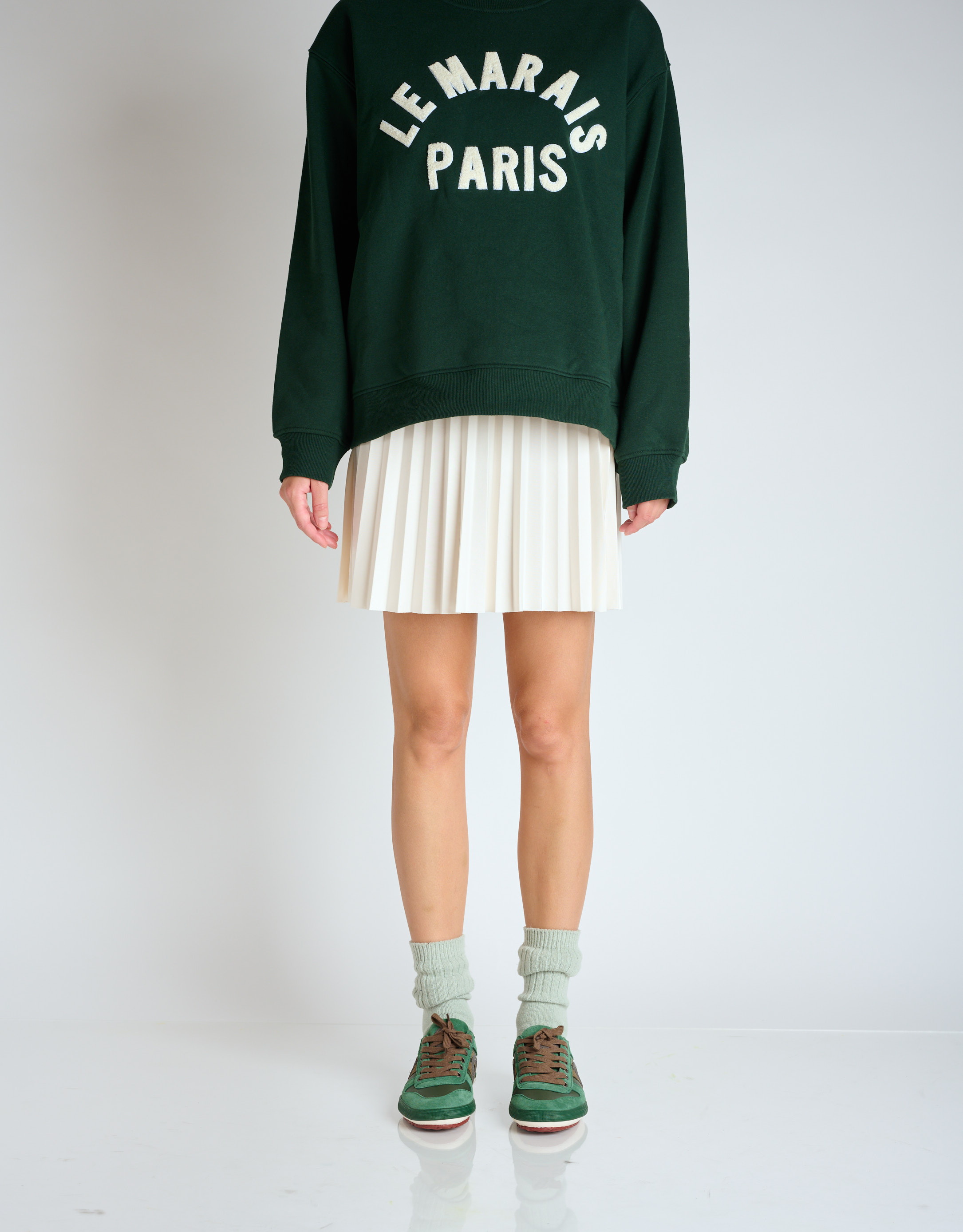 נעלי נשים - Aro - סניקרס נמוכות מעור IDO - ירוק3