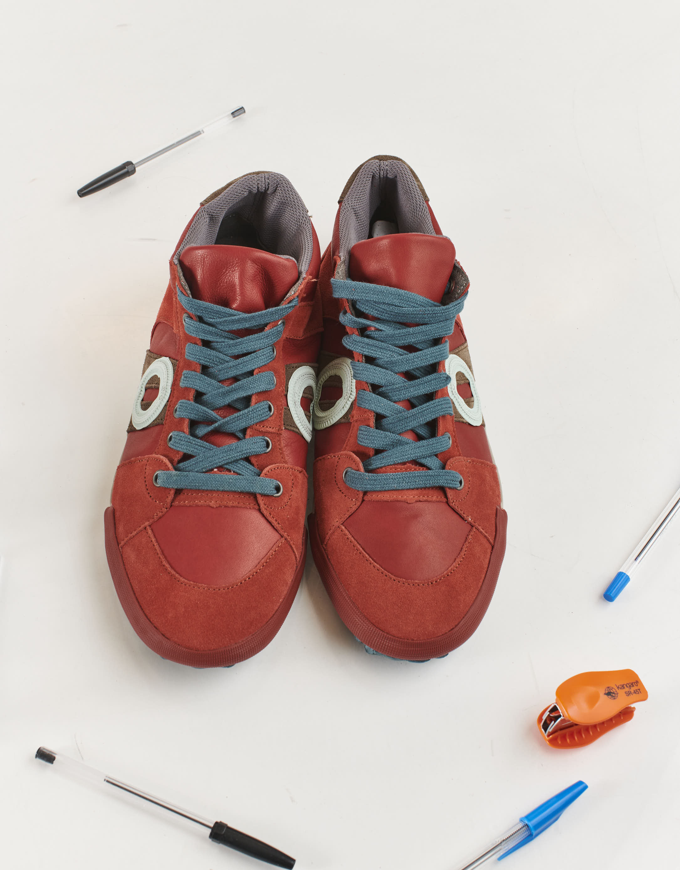 נעלי גברים - Aro - סניקרס גבוהות מעור IDO - אדום2