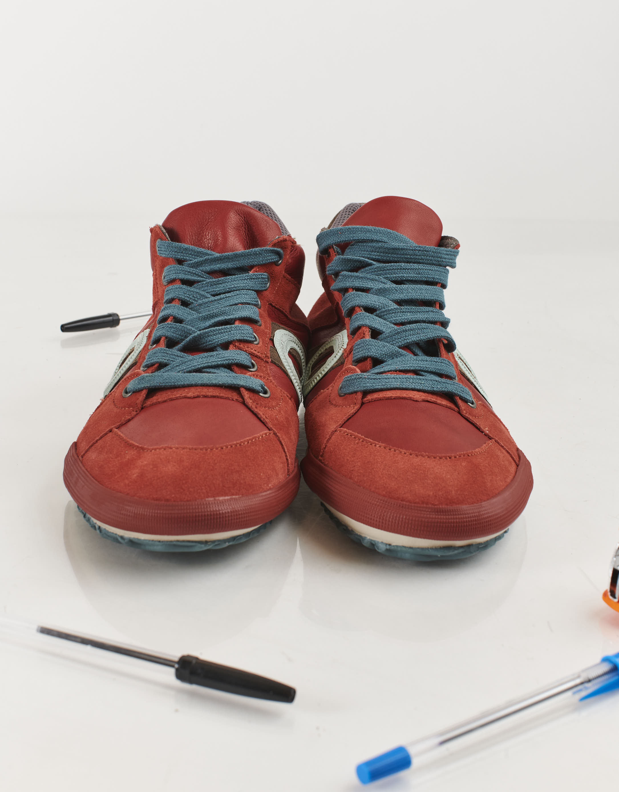 נעלי גברים - Aro - סניקרס גבוהות מעור IDO - אדום1