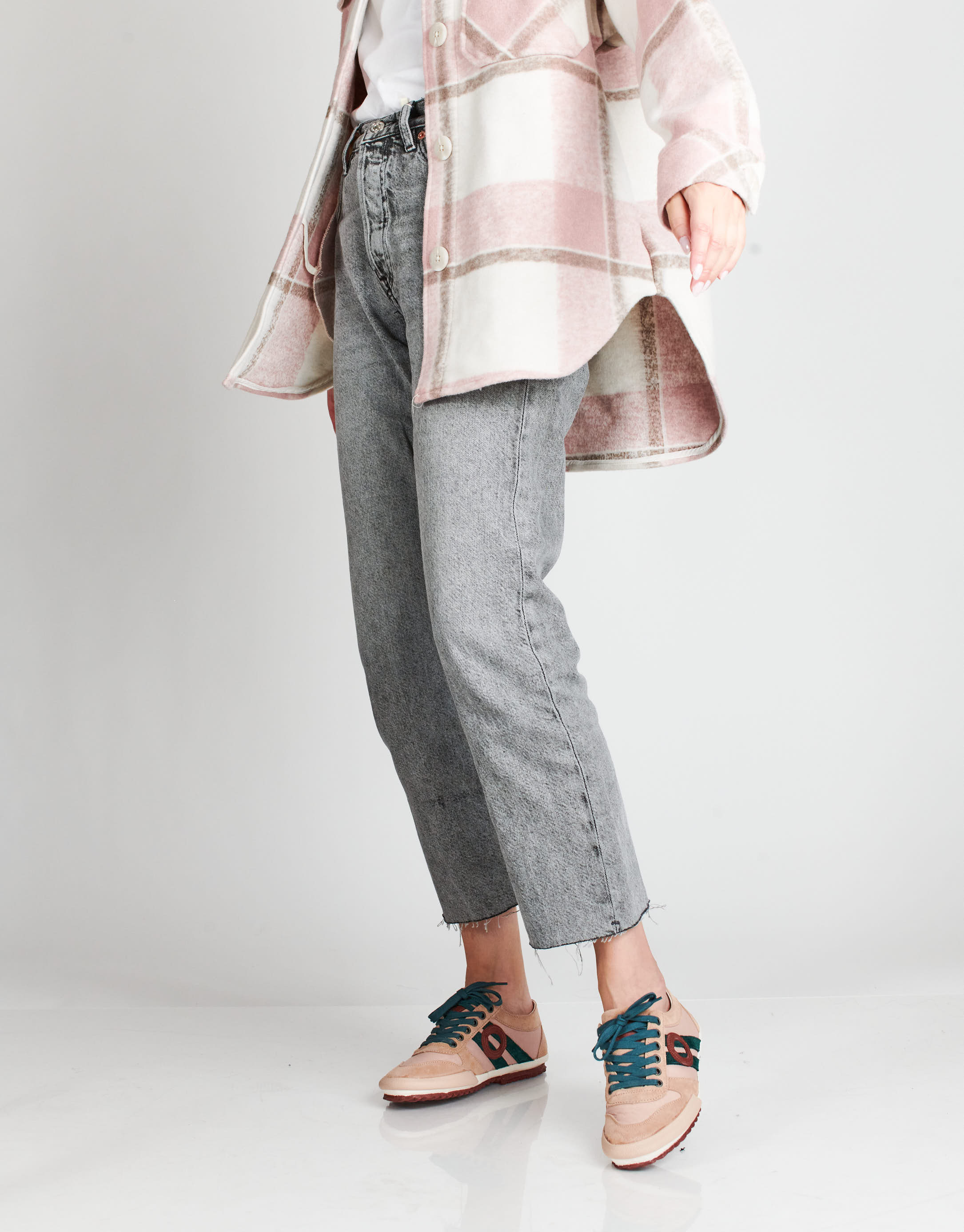 נעלי נשים - Aro - סניקרס נמוכות מעור IDO - ורוד בהיר2