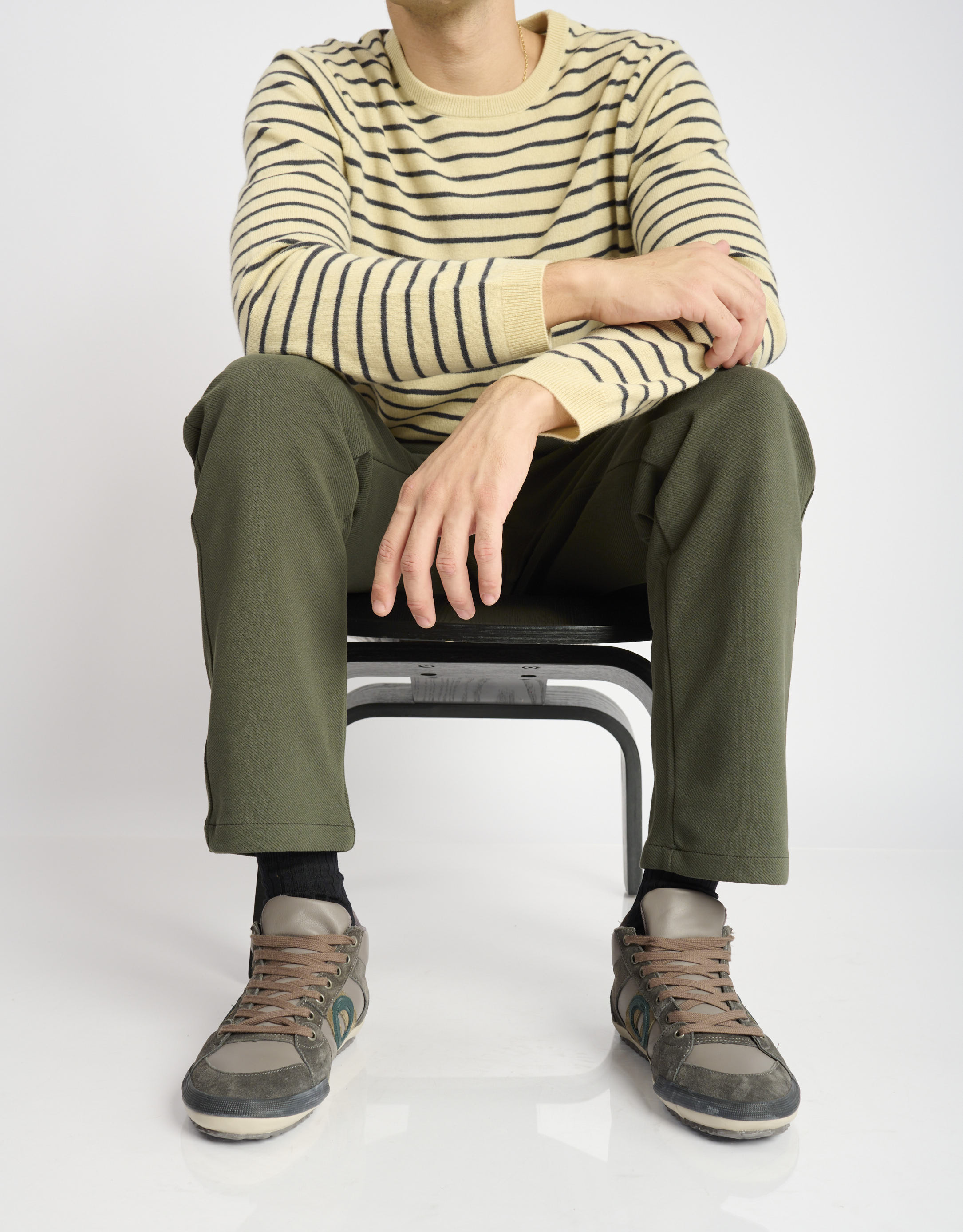 נעלי גברים - Aro - סניקרס גבוהות מעור IDO - אפור3