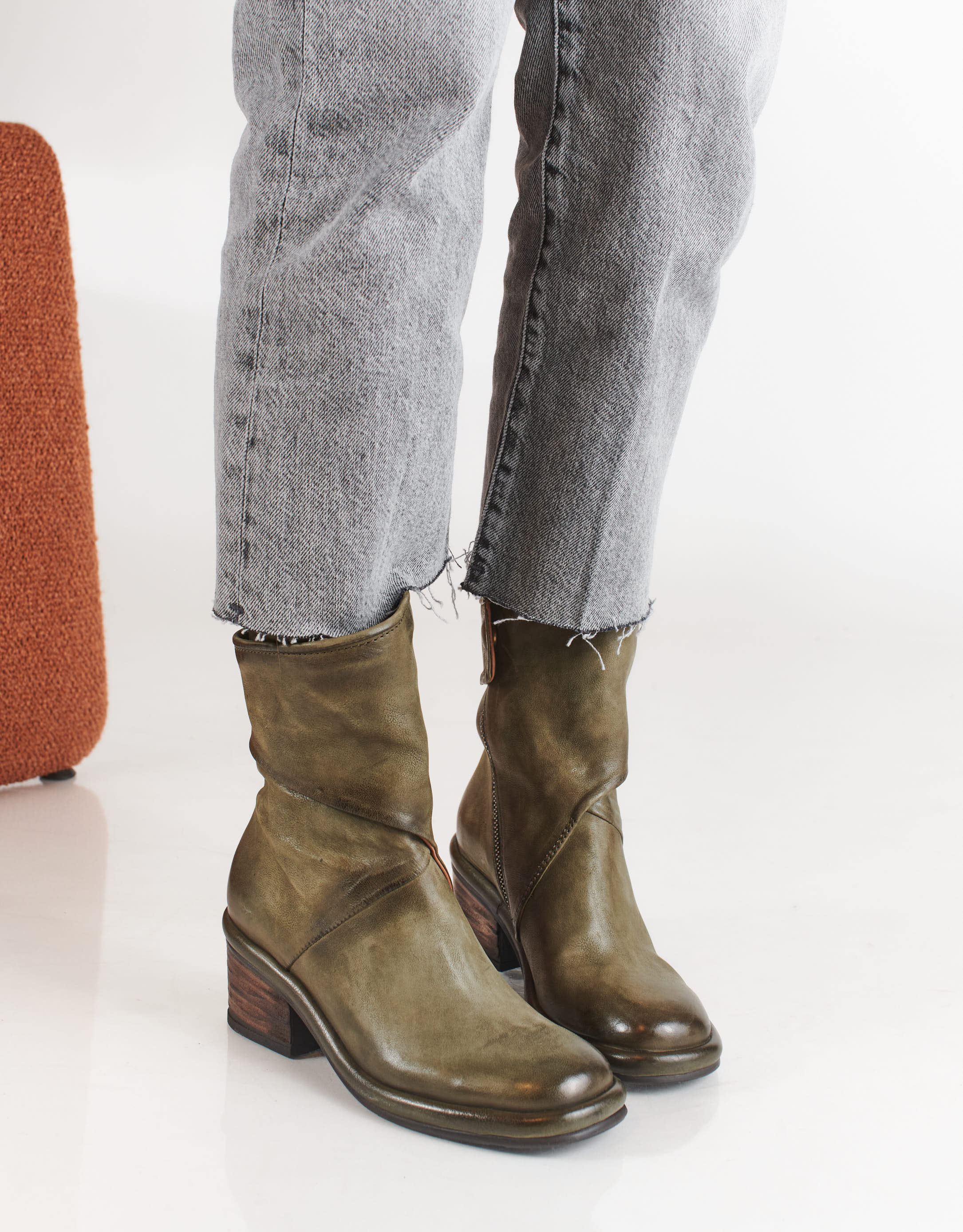 נעלי נשים - A.S. 98 - מגפיים עם עקב VISION - ירוק2