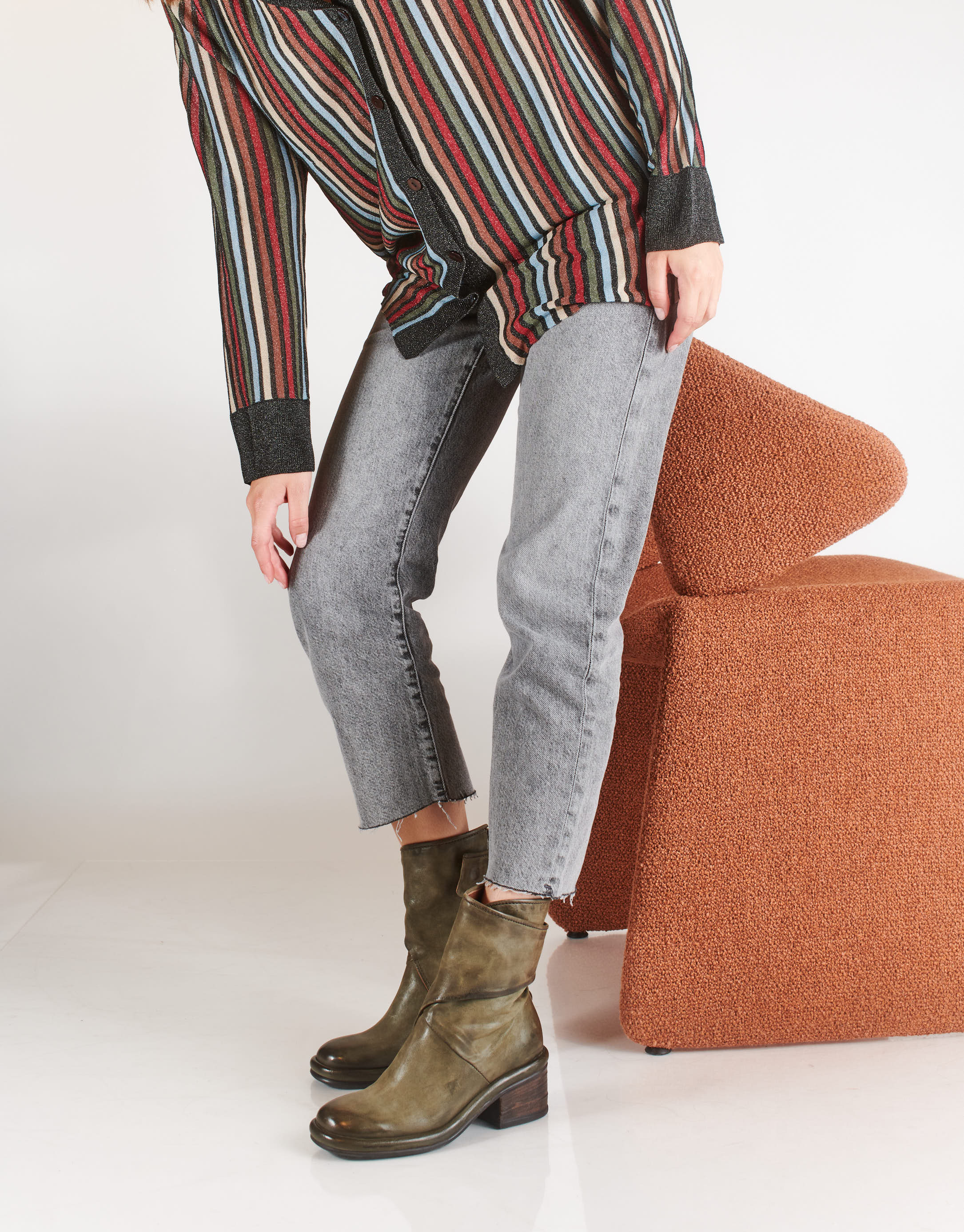 נעלי נשים - A.S. 98 - מגפיים עם עקב VISION - ירוק3