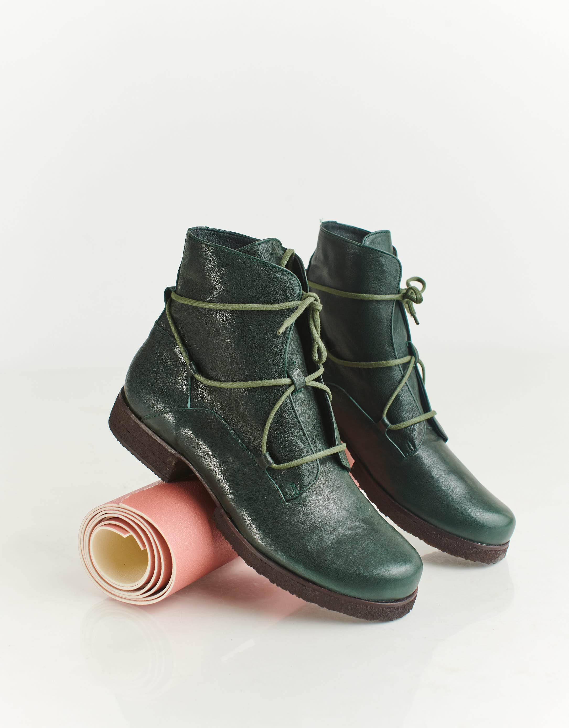 נעלי נשים - Vialis - מגפוני עור KIOTO - ירוק2