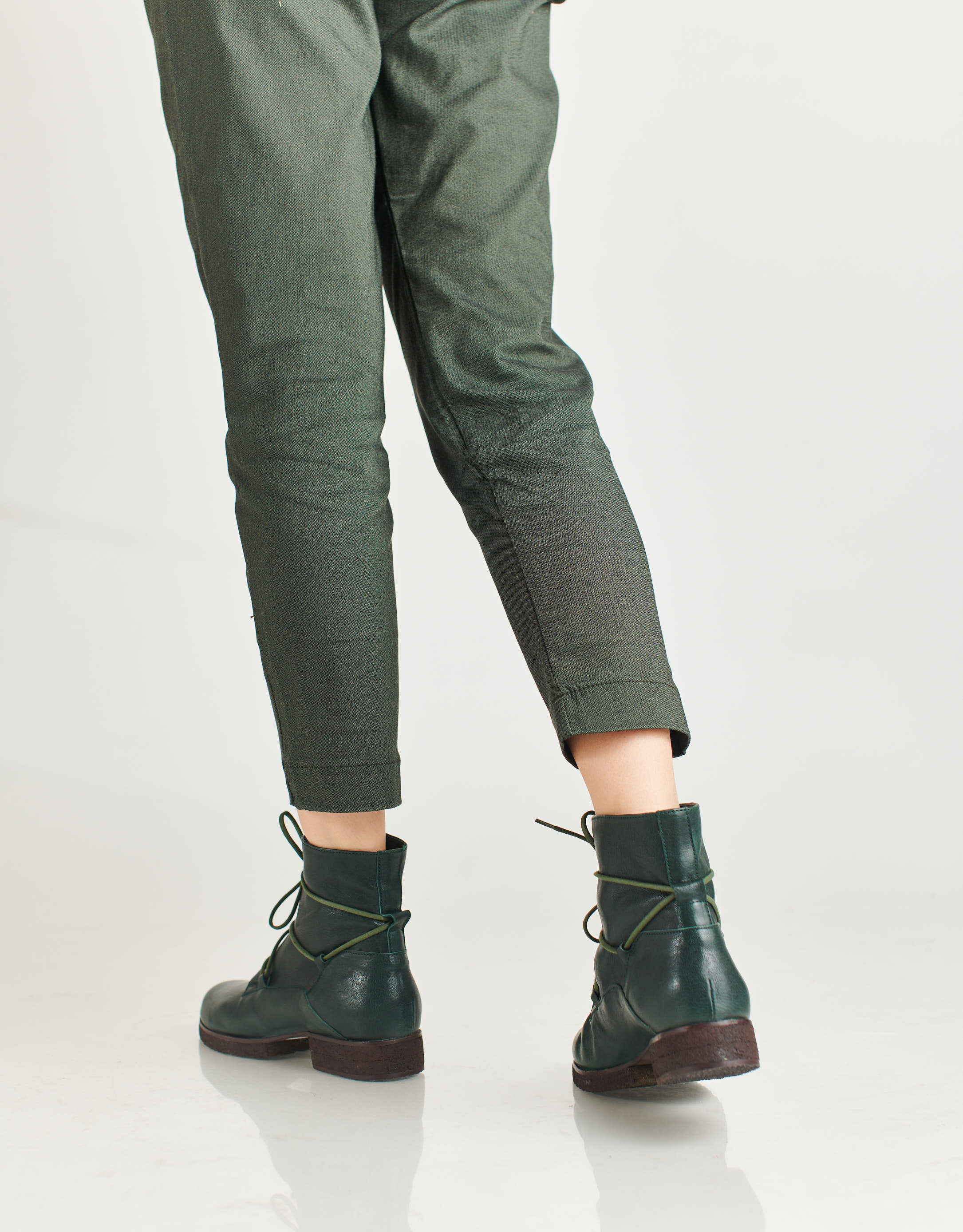 נעלי נשים - Vialis - מגפוני עור KIOTO - ירוק4