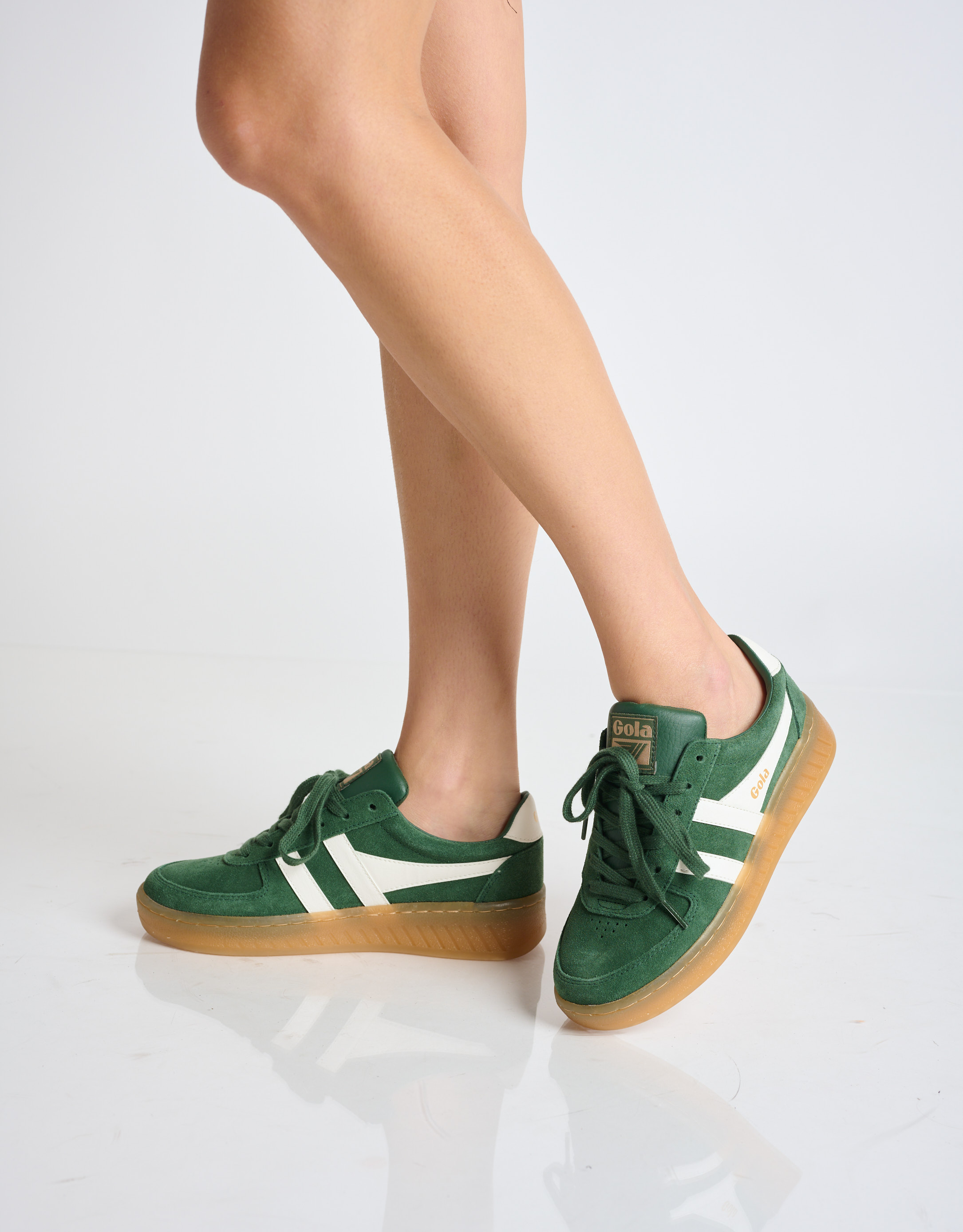 נעלי נשים - Gola - סניקרס זמש GRANDSLAM - ירוק4