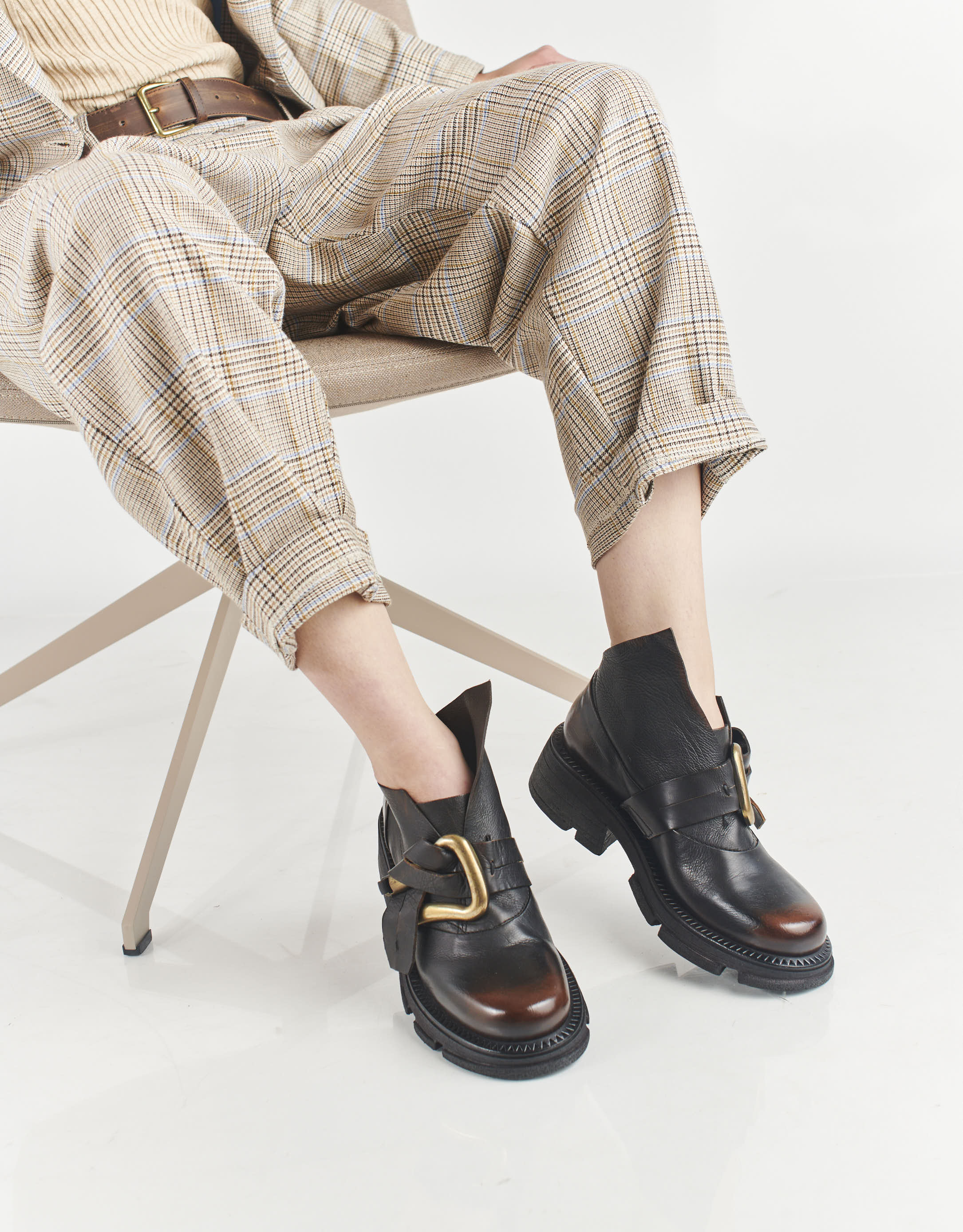 נעלי נשים - A.S. 98 - נעליים עם אבזם LANE - חום2