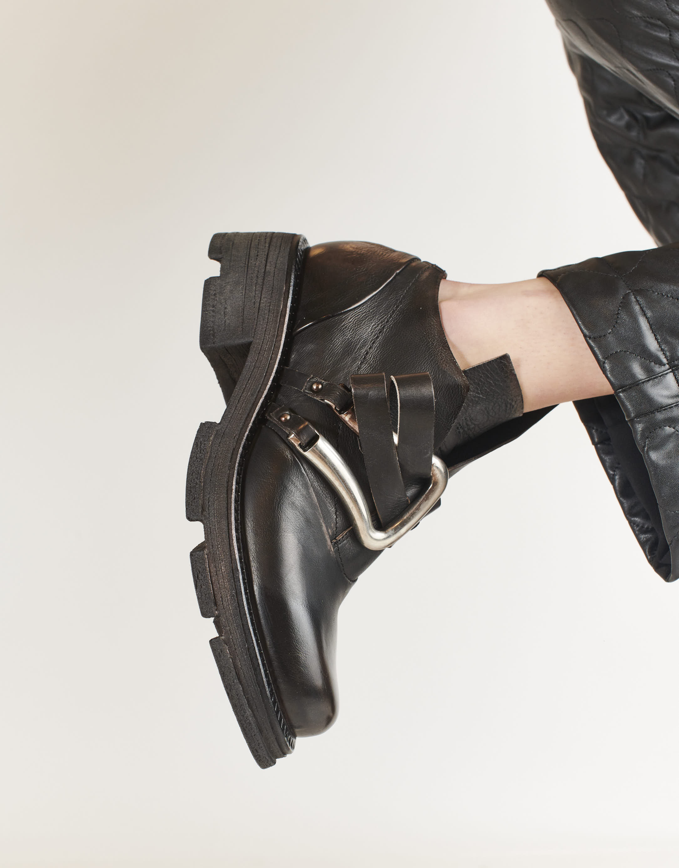 נעלי נשים - A.S. 98 - נעליים עם אבזם LANE - אפור3