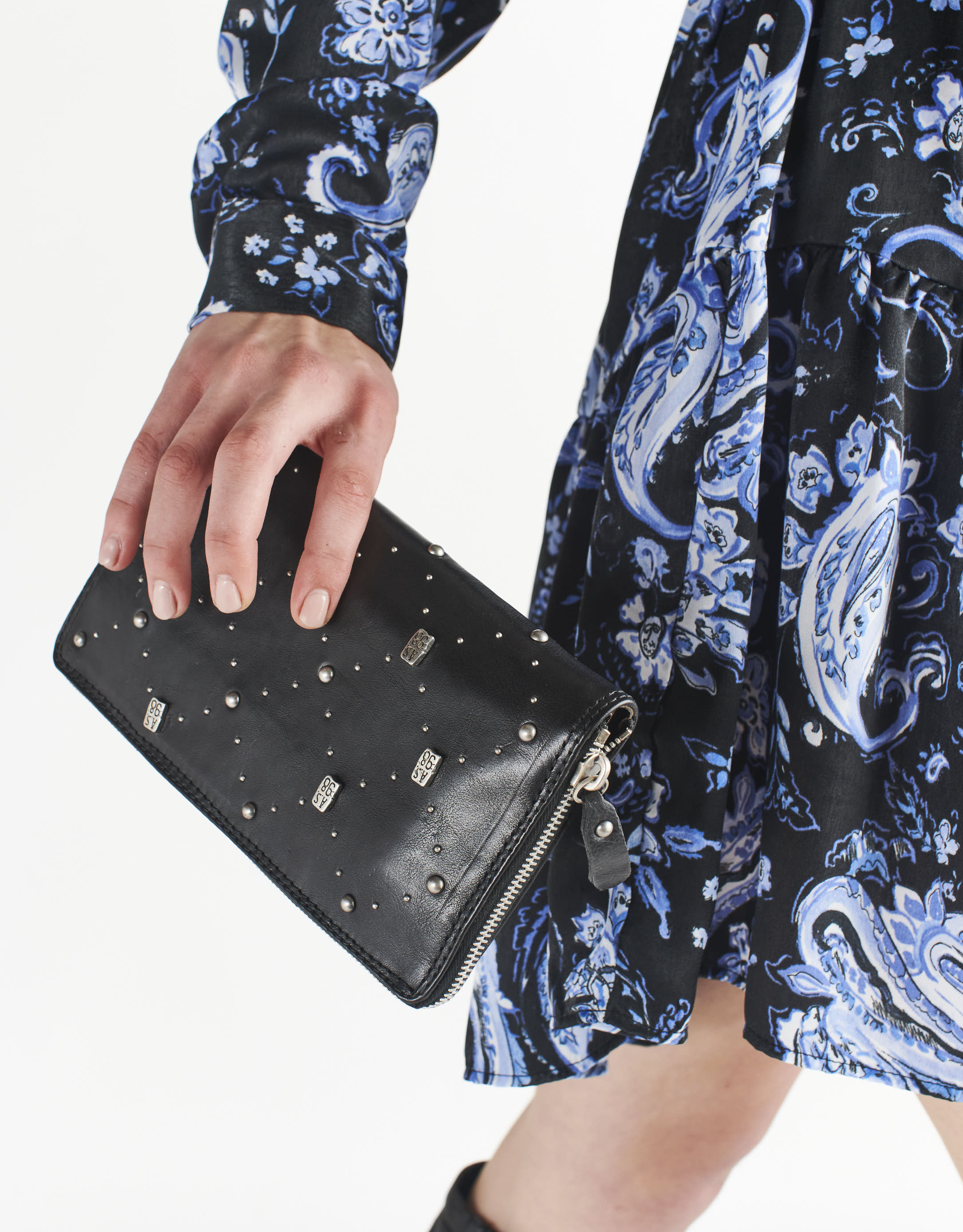 נעלי נשים - A.S. 98 - ארנק ניטים ורוכסן SERENA - שחור