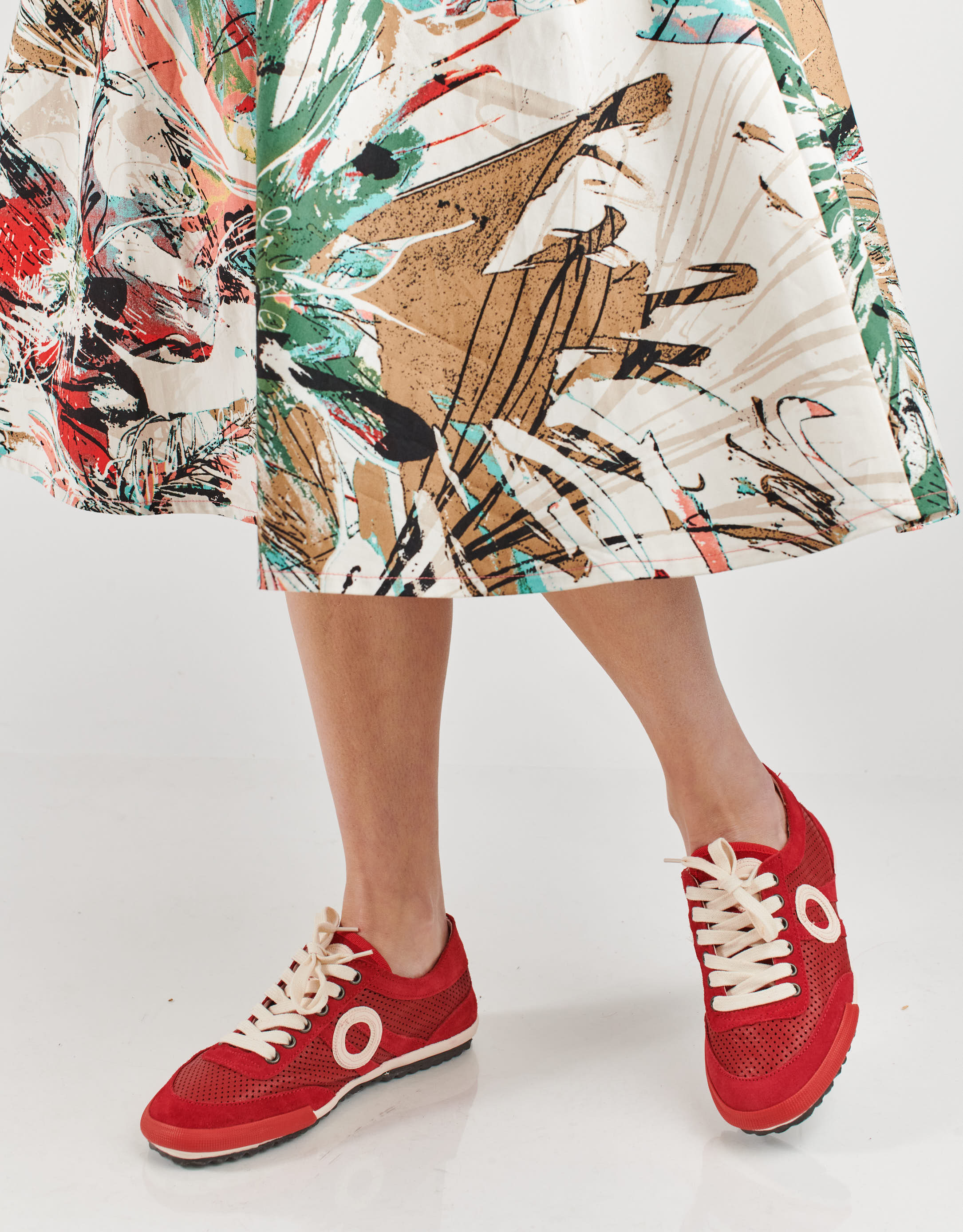 נעלי נשים - Aro - סניקרס IDO - אדום   לבן2