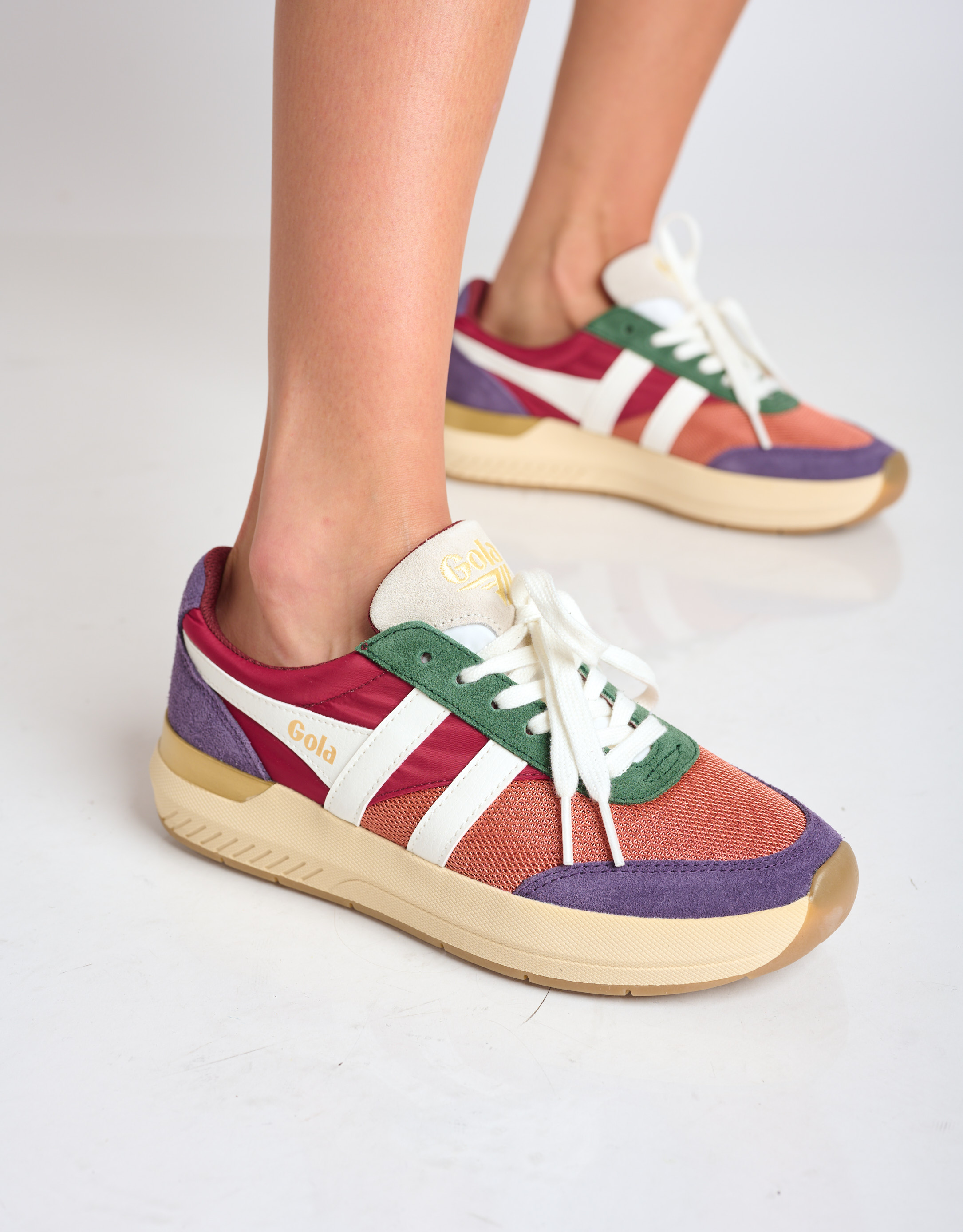 נעלי נשים - Gola - סניקרס RAVEN - כתום   ירוק3
