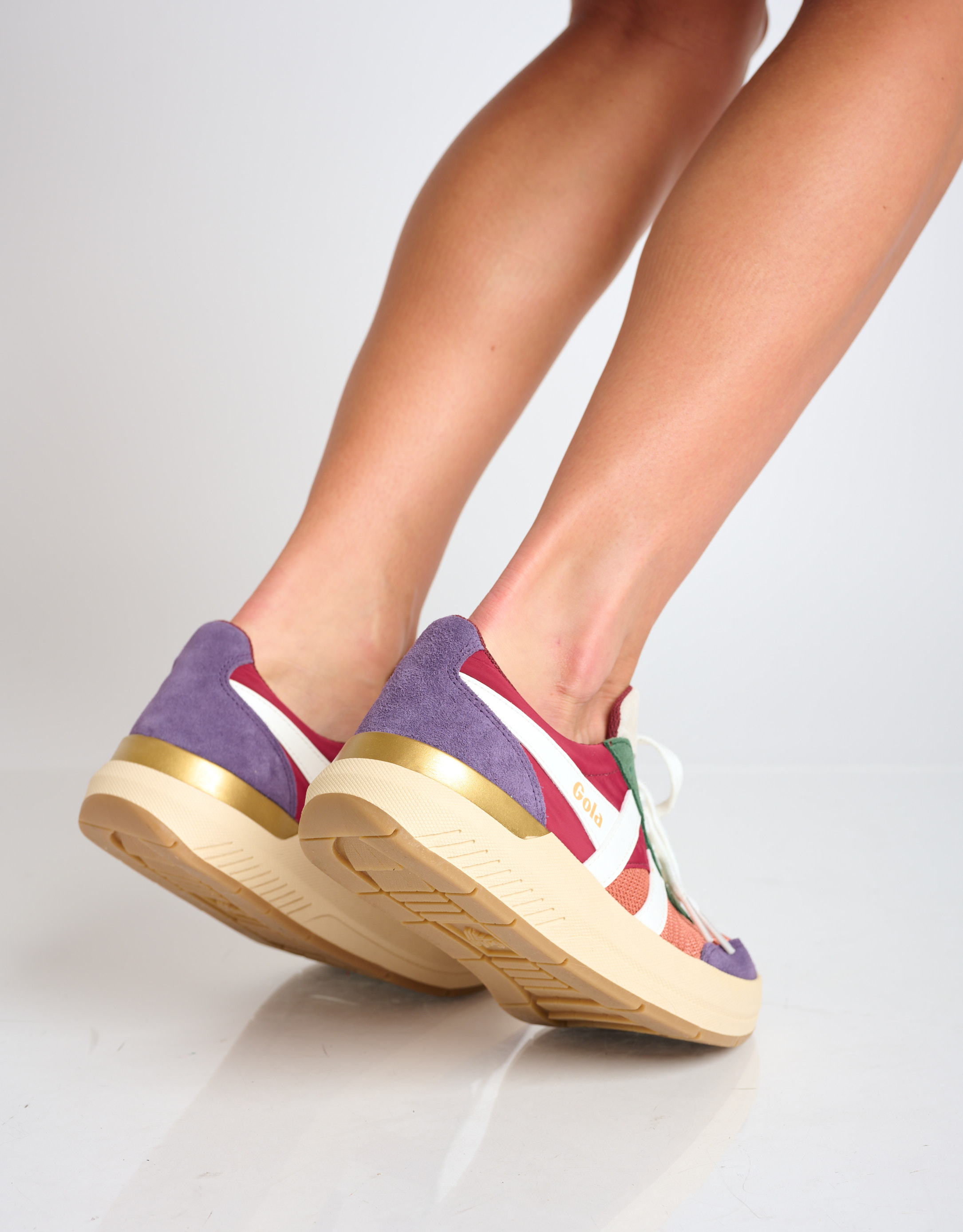 נעלי נשים - Gola - סניקרס RAVEN - כתום   ירוק4