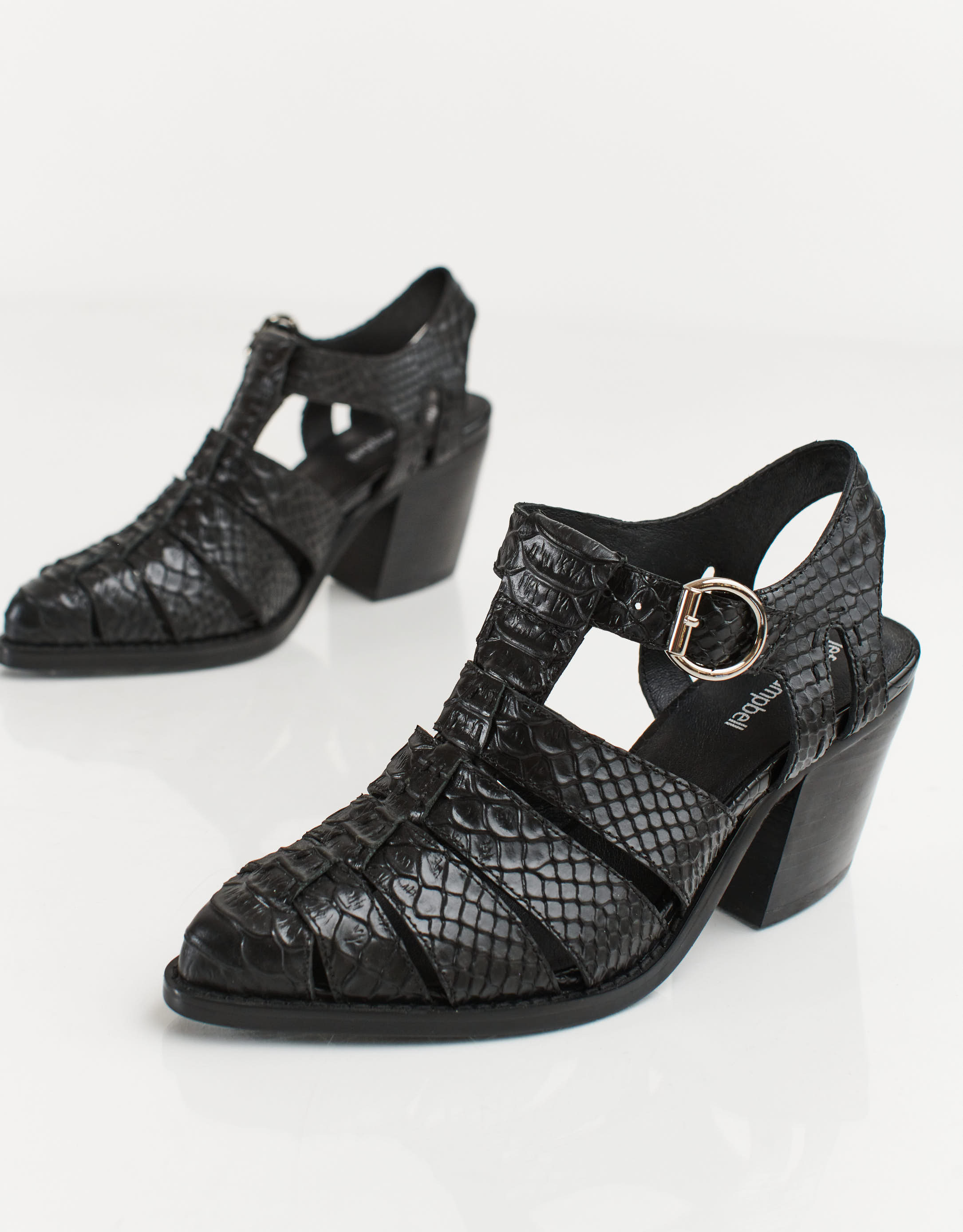 נעלי נשים - Jeffrey Campbell - סנדלי עקב ANGORA - שחור2