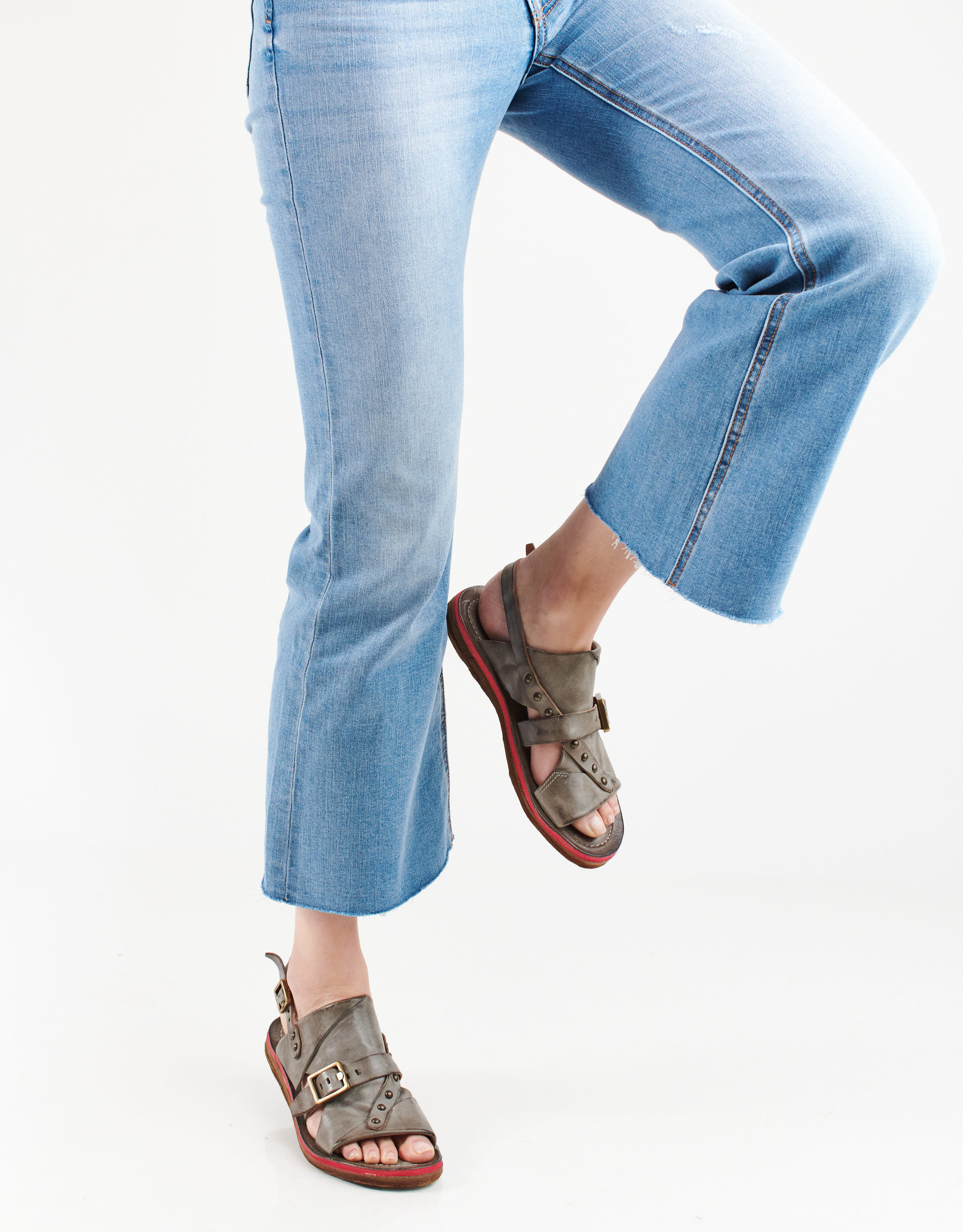 נעלי נשים - A.S. 98 - סנדלים שטוחים BUSA - אפור2