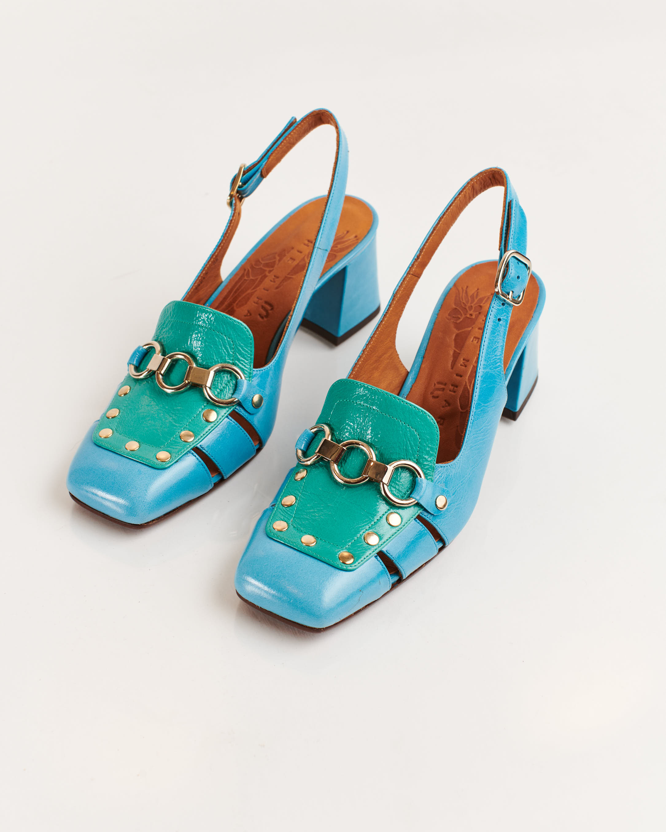 נעלי נשים - Chie Mihara - נעלי סירה עם עקב VURURU - תכלת2