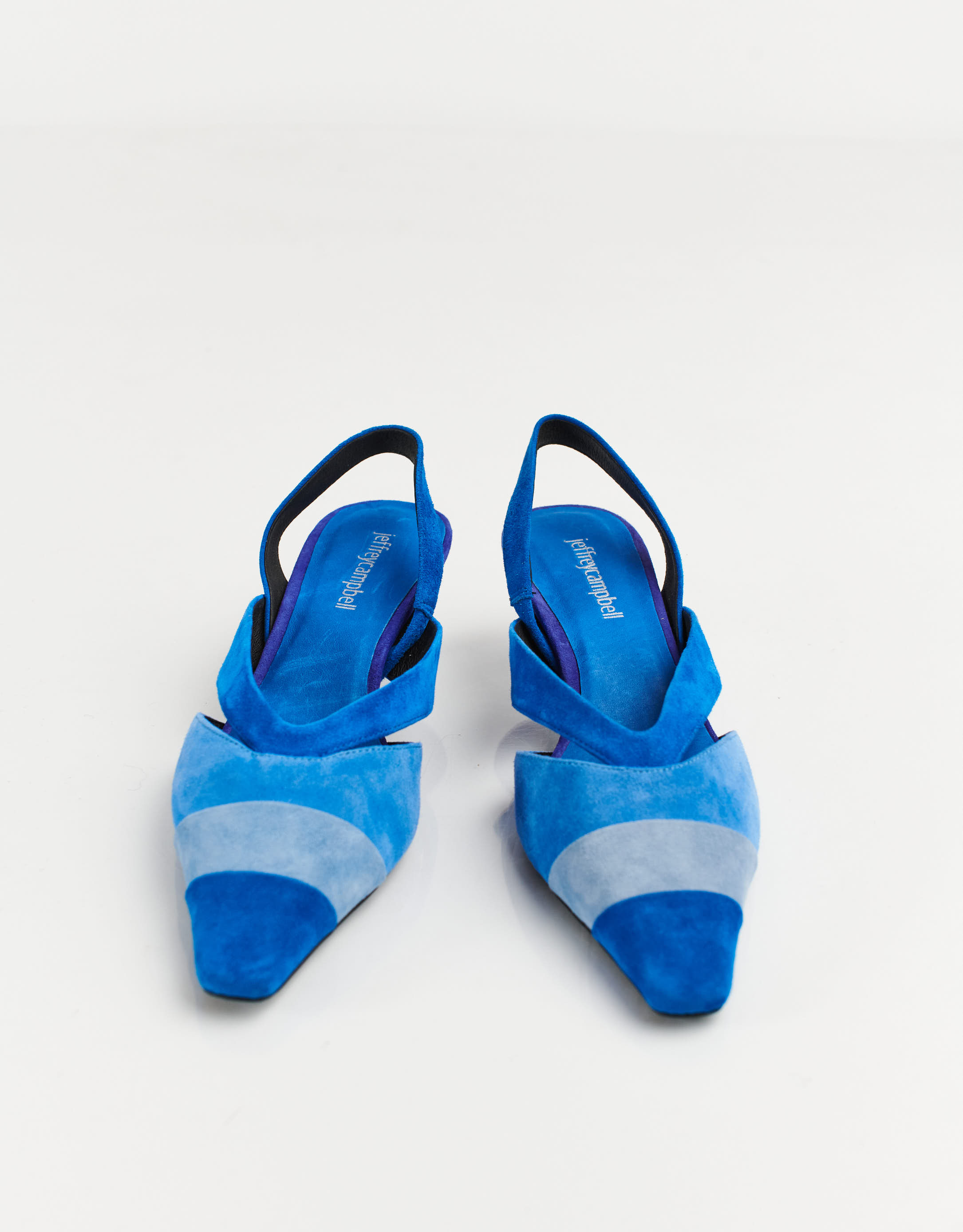 נעלי נשים - Jeffrey Campbell - סנדלי עקב מזמש EIGHT - כחול4