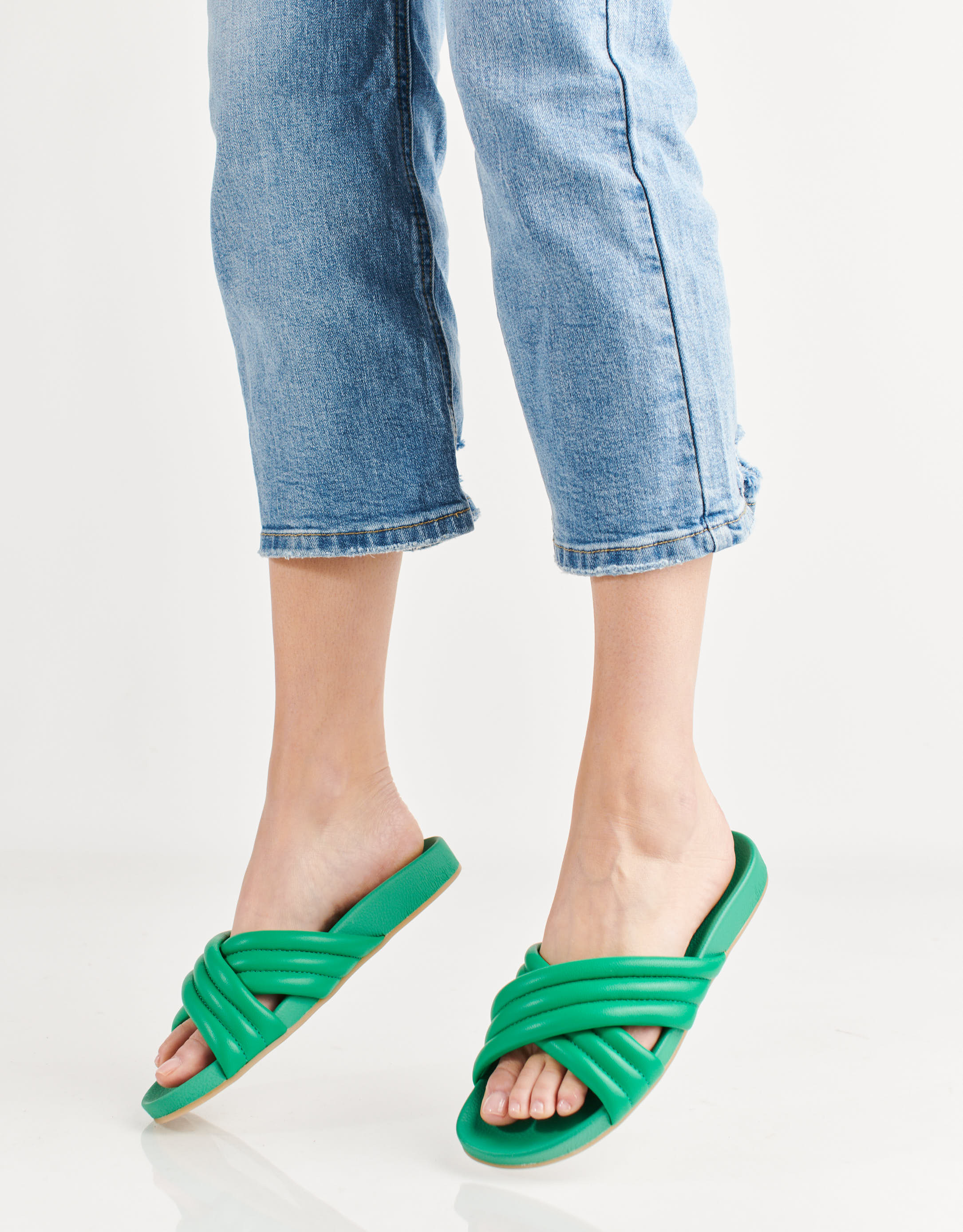 נעלי נשים - Rollie - כפכפים TIDE CROSS PADDED - ירוק2