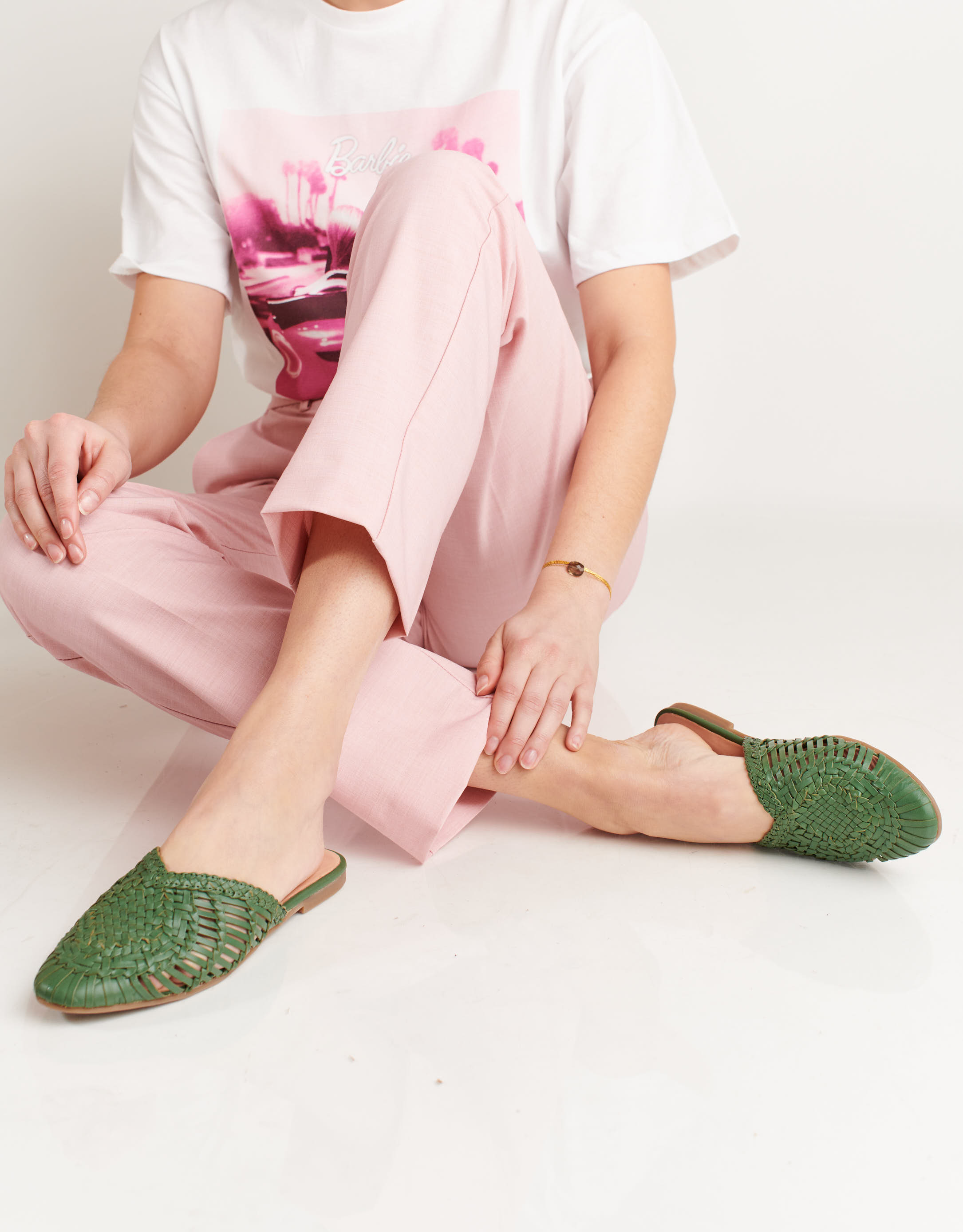 נעלי נשים - Salt+Umber - כפכפי עור ARI - ירוק2