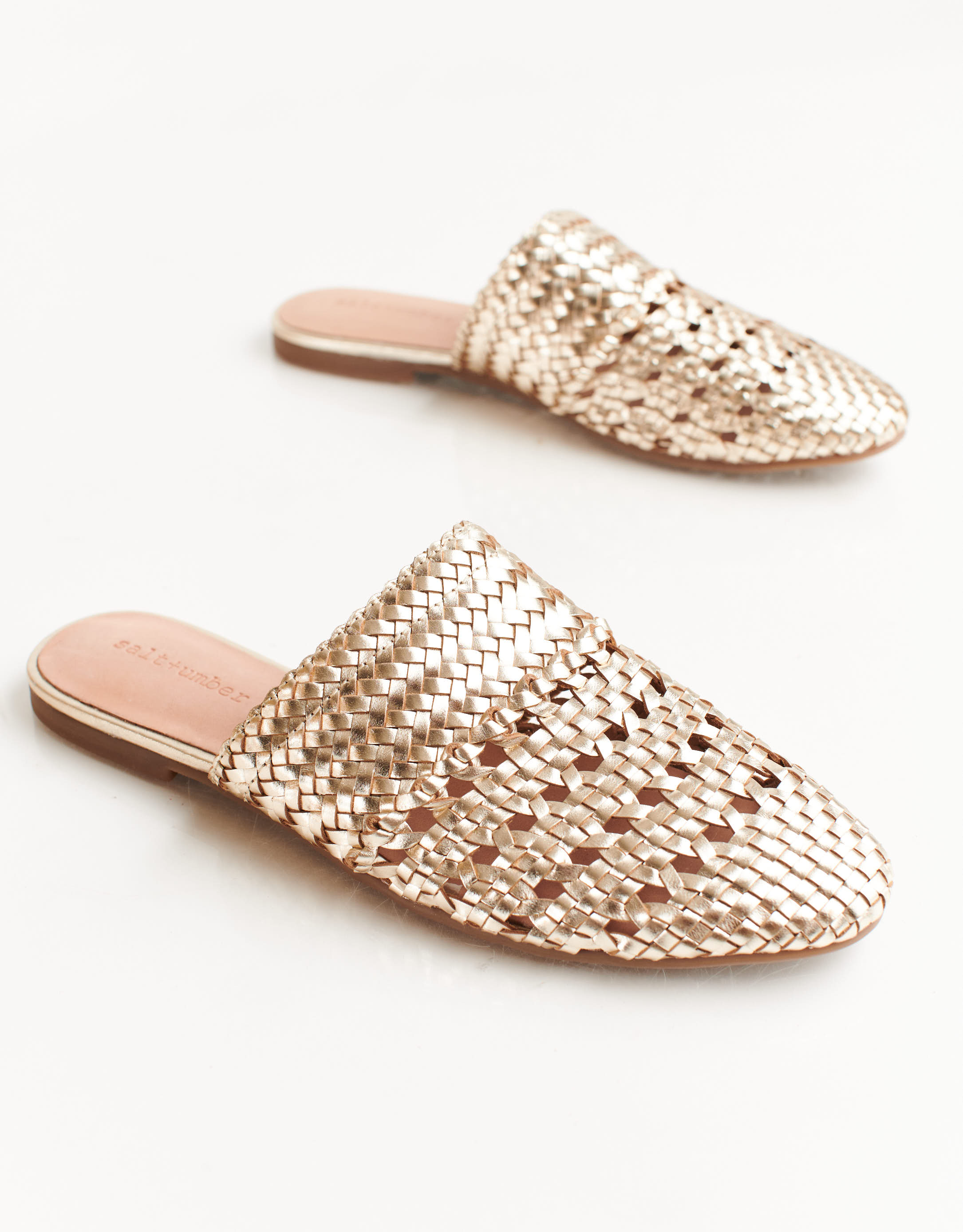 נעלי נשים - Salt+Umber - כפכפי עור LILY - זהב2