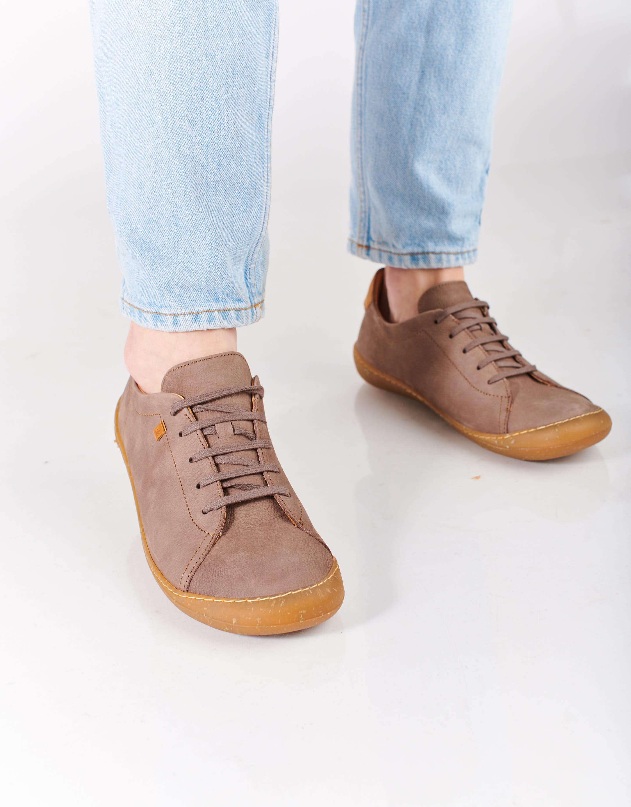 נעלי גברים - El Naturalista - נעלי עור עם שרוכים PAWIKA - אפור3