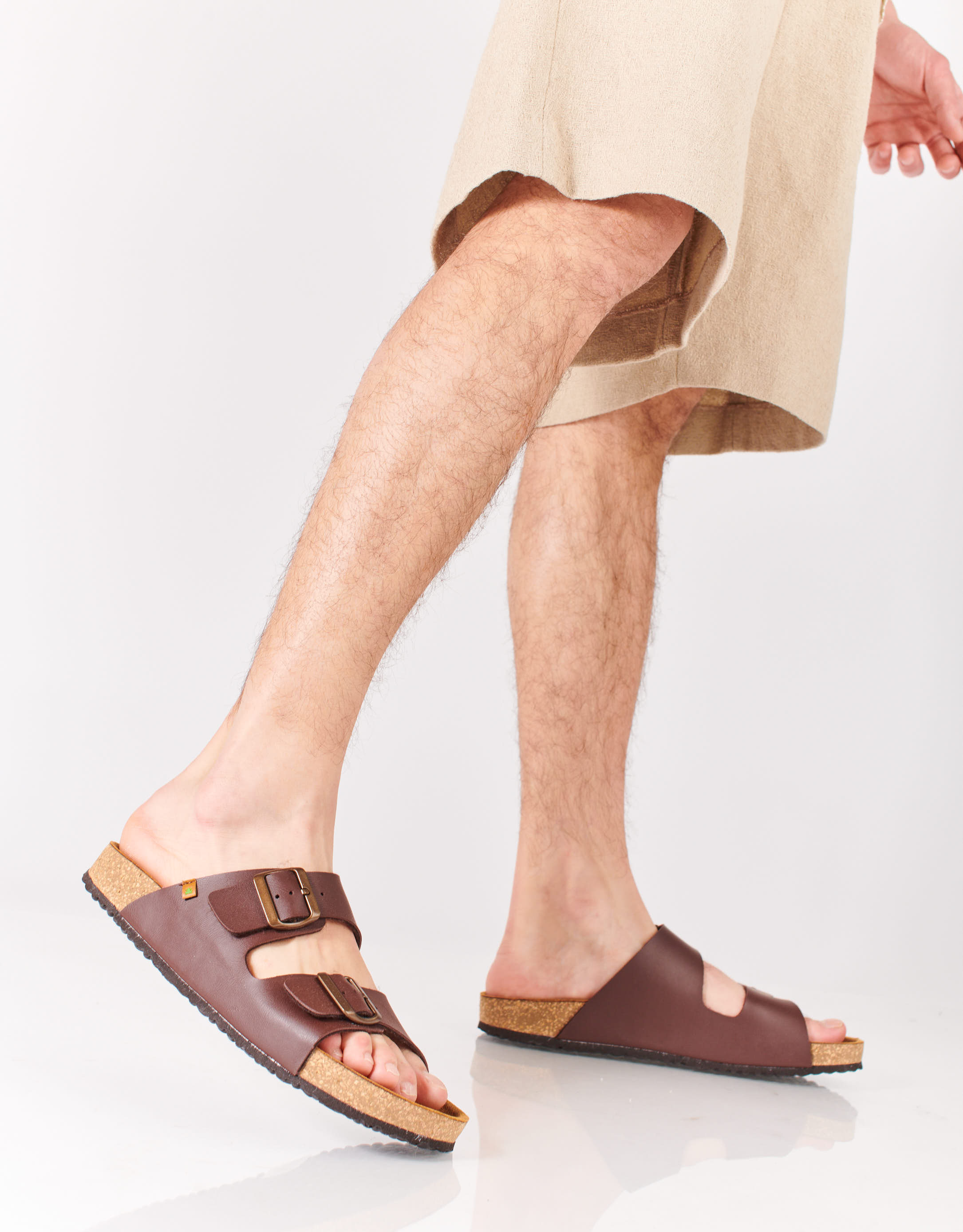 נעלי גברים - El Naturalista - כפכפי WARAJI VEGAN - חום4