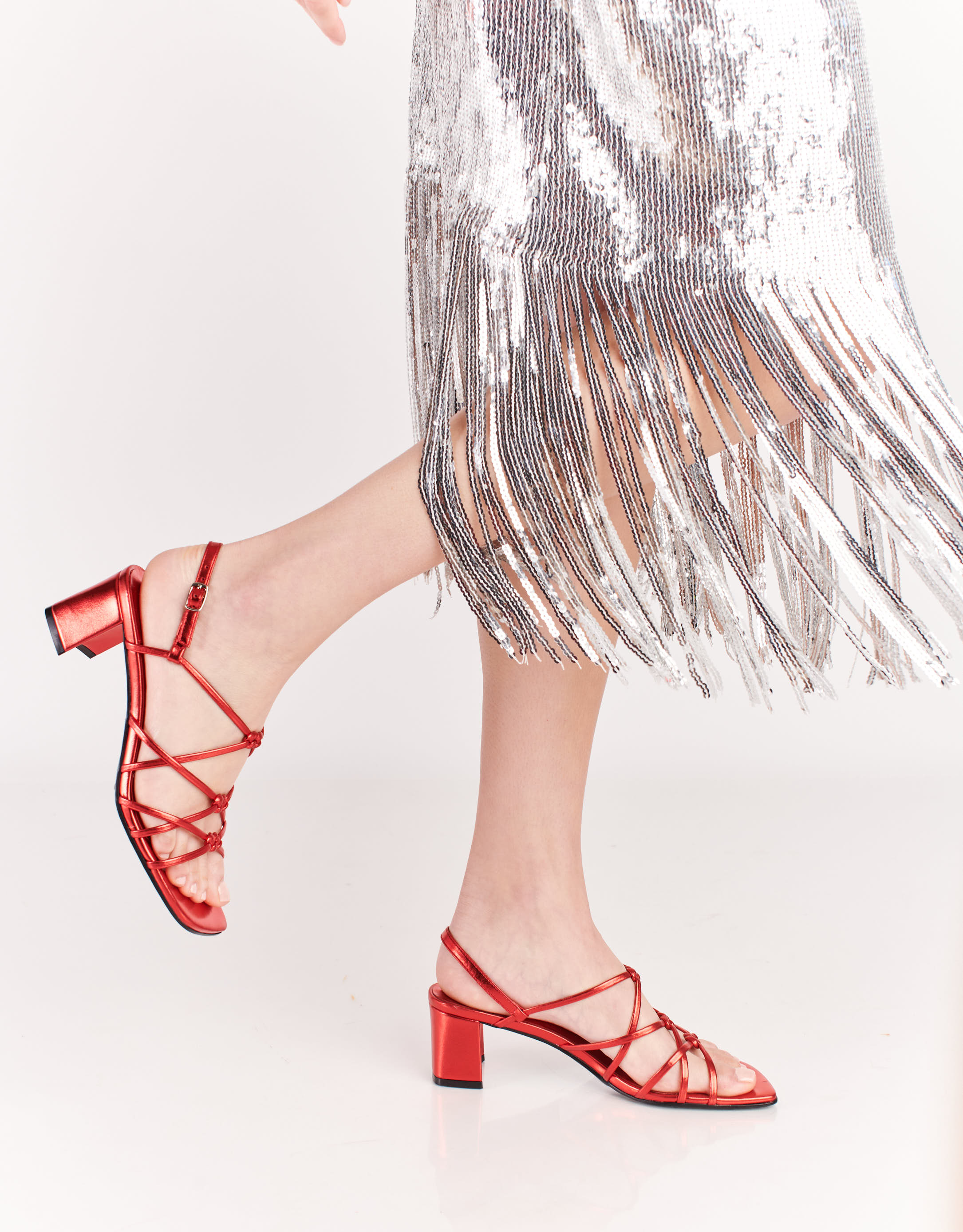 נעלי נשים - Jeffrey Campbell - סנדלי רצועות SOCIALIZE - אדום2